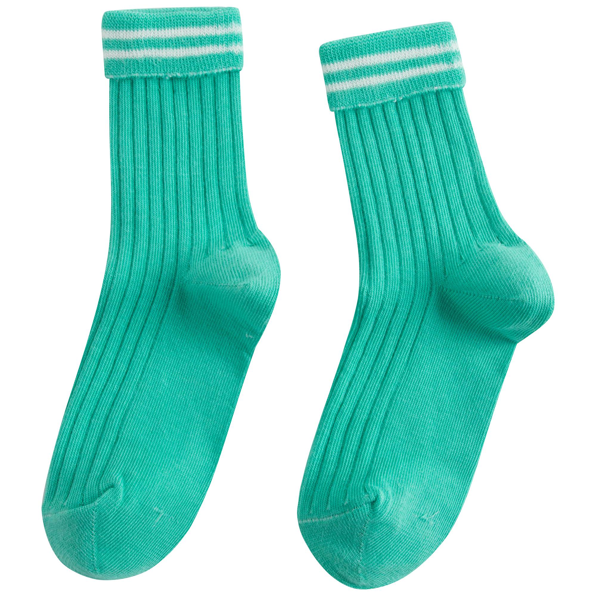 Girls Mint Cotton Rib Ankle Socks