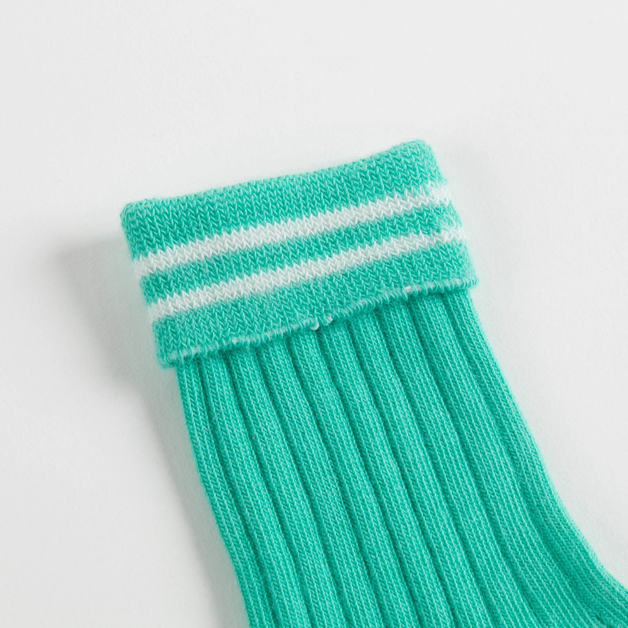 Girls Mint Cotton Rib Ankle Socks