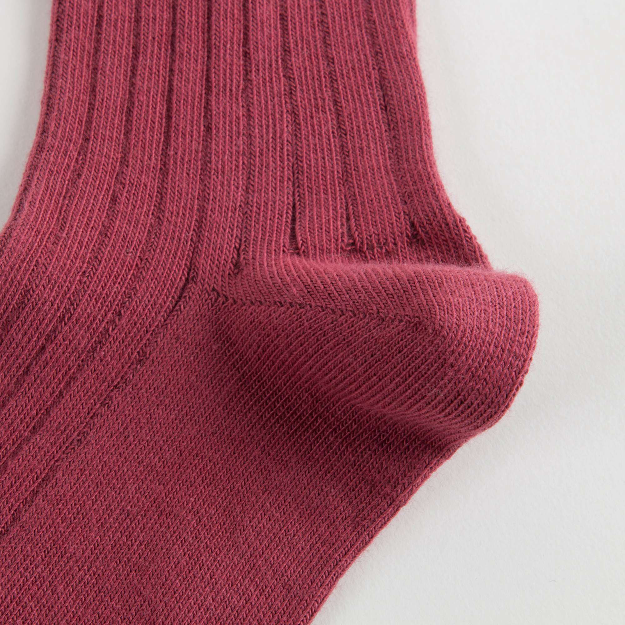Girls Plum Cotton Rib Ankle Socks