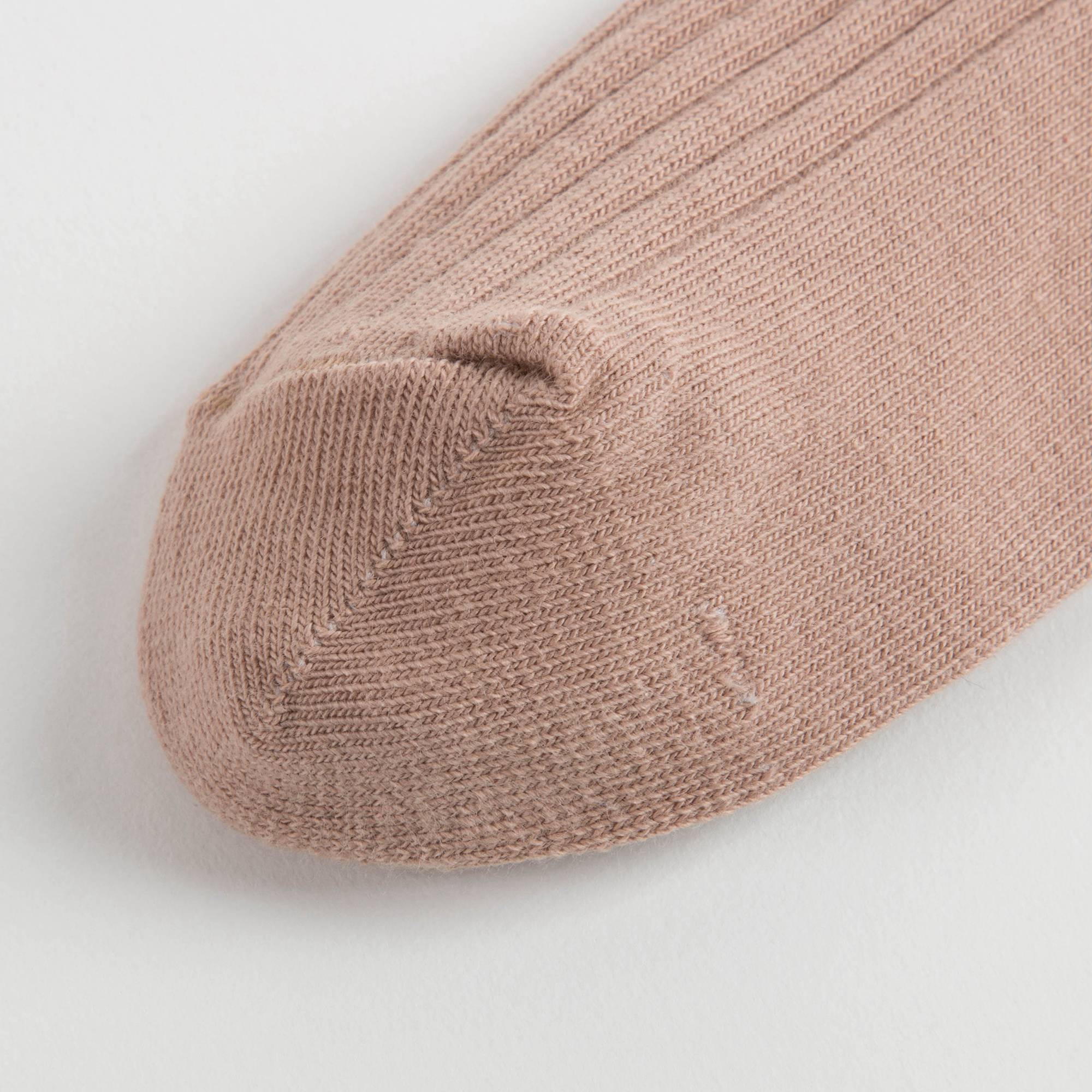 Girls Latte Cotton Rib Ankle Socks