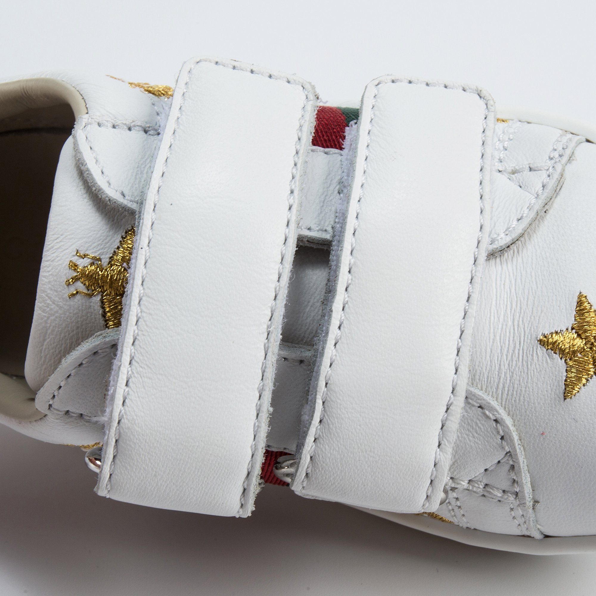 Girls & Boys White Velcro Leather Board Shoes