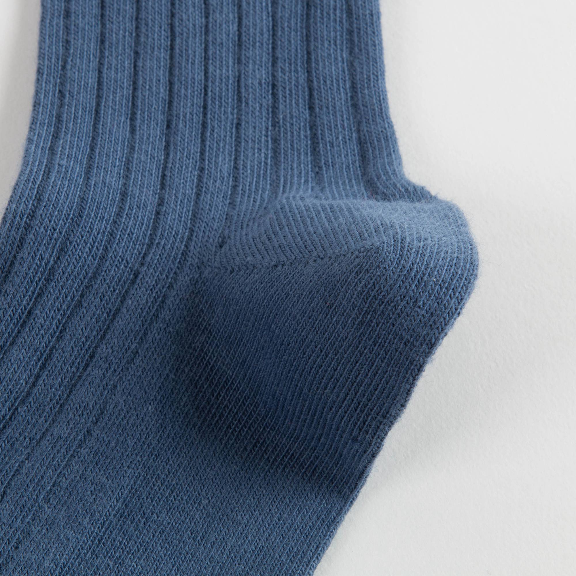 Girls Airforce Blue Cotton Rib Ankle Socks