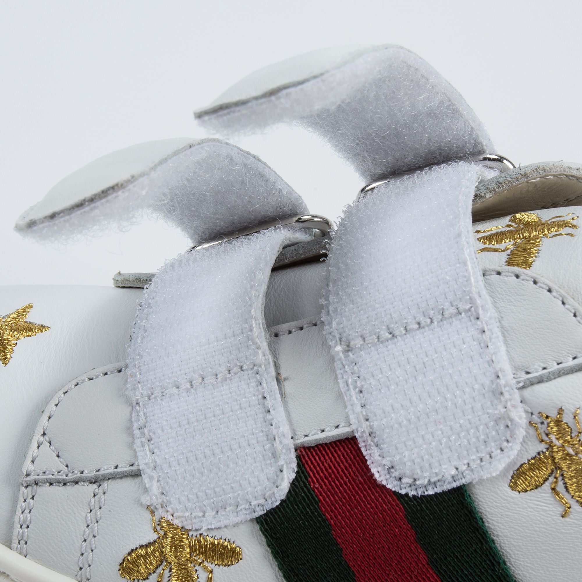 Girls & Boys White Velcro Leather Board Shoes