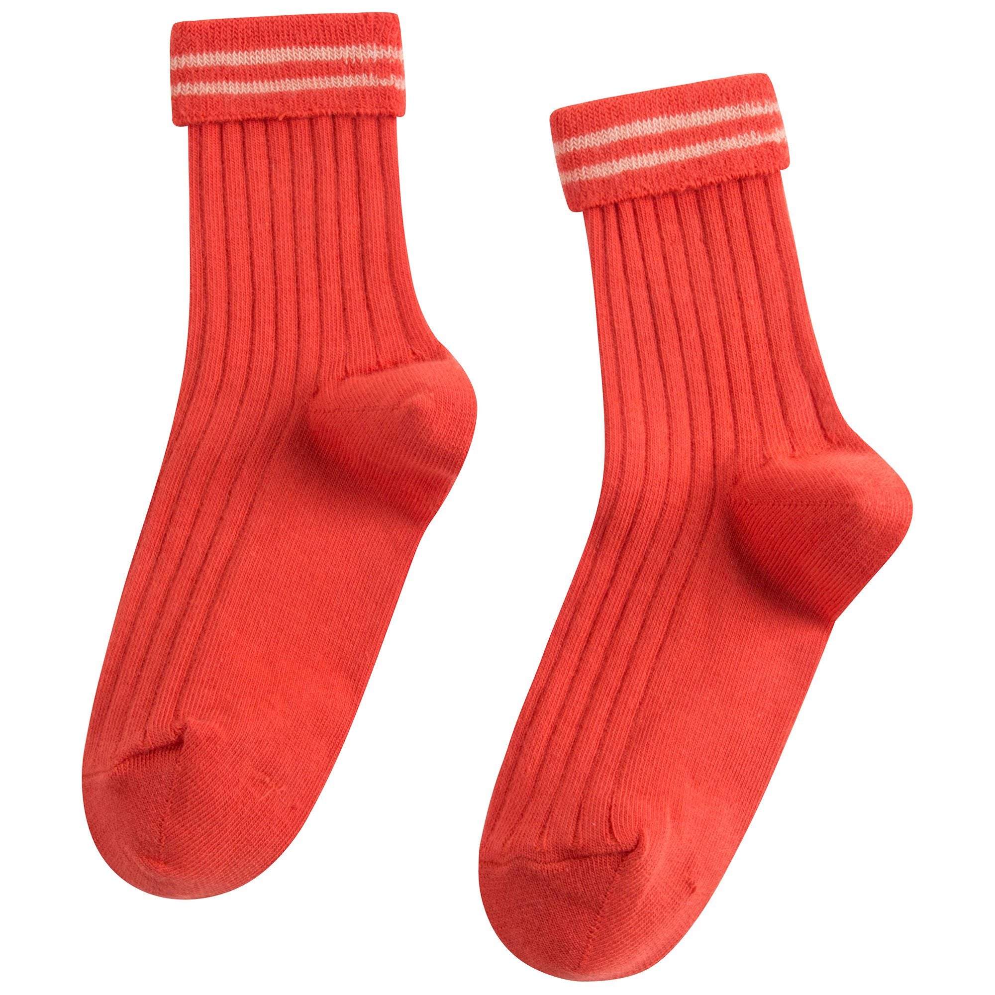 Girls Raspberry Cotton Rib Ankle Socks