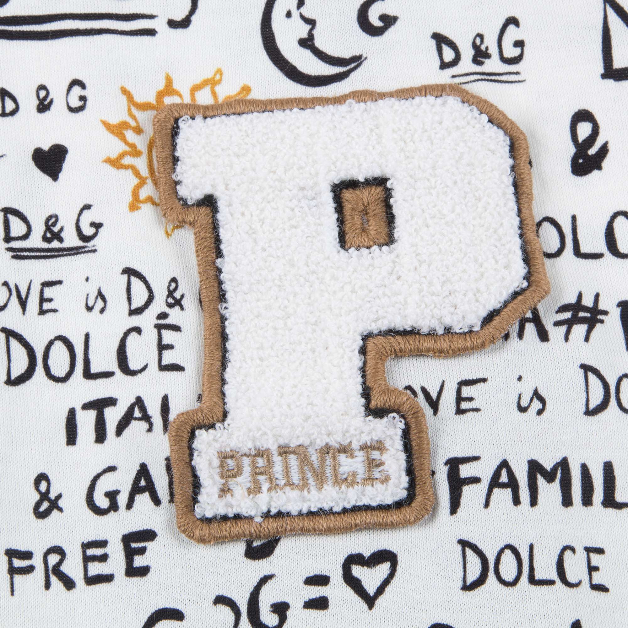 Baby Boys White Printed Cotton T-shirt
