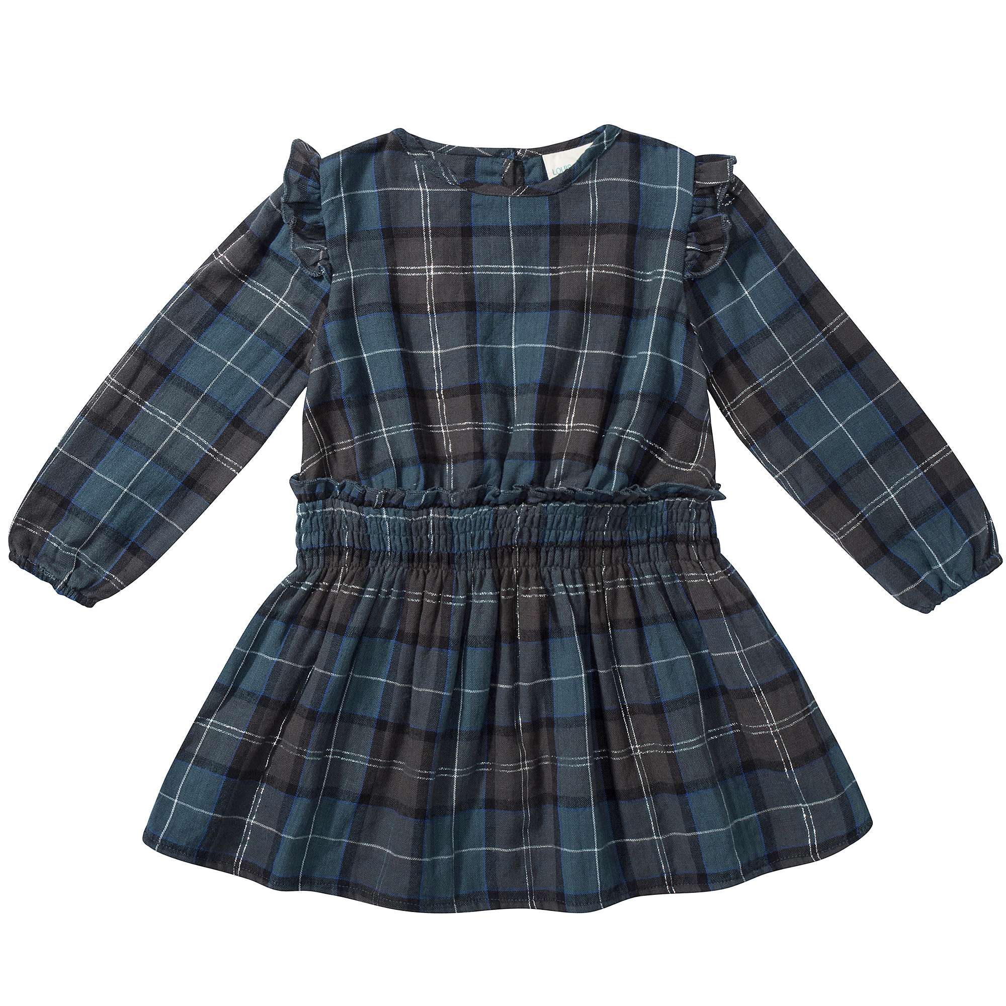 Girls Tartan silver Blue Cotton Dress