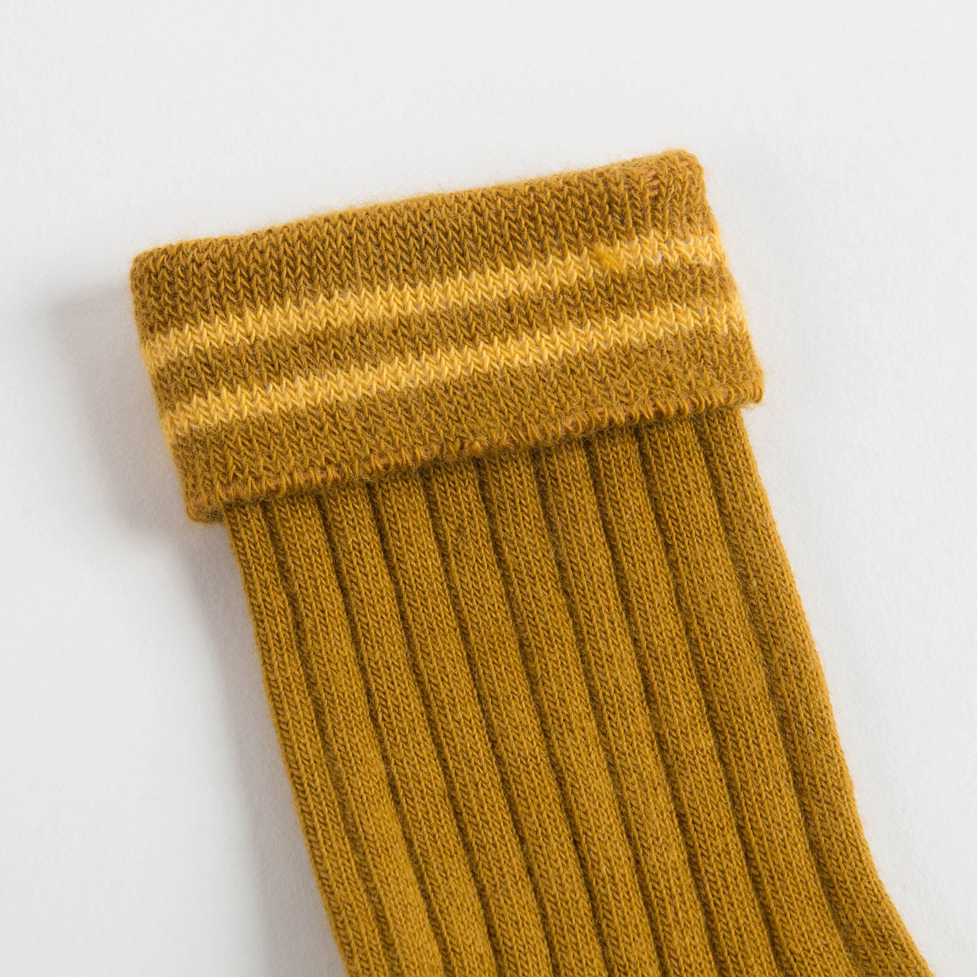 Girls Mustard Cotton Rib Ankle Socks