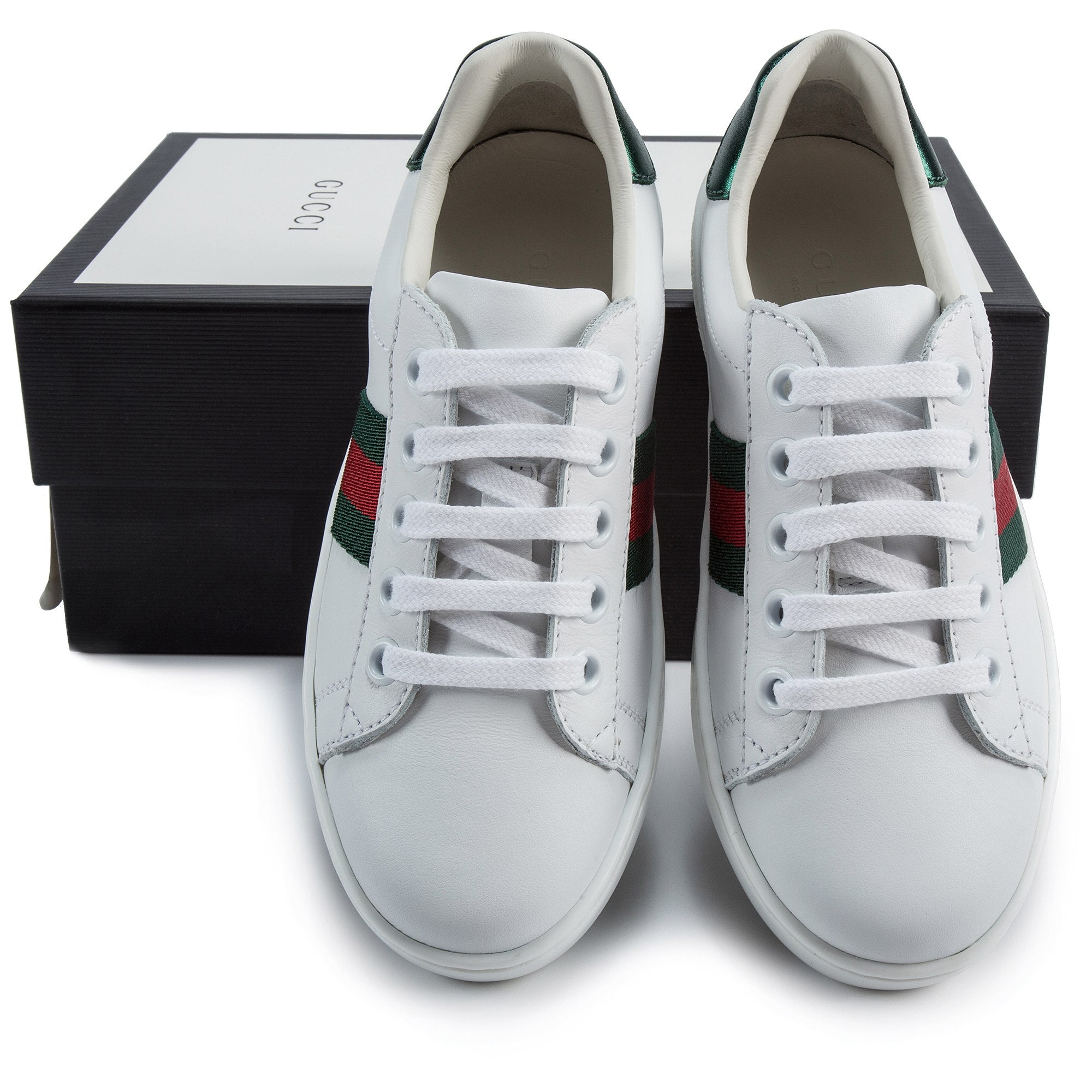 Girls & Boys White Leather Shoes