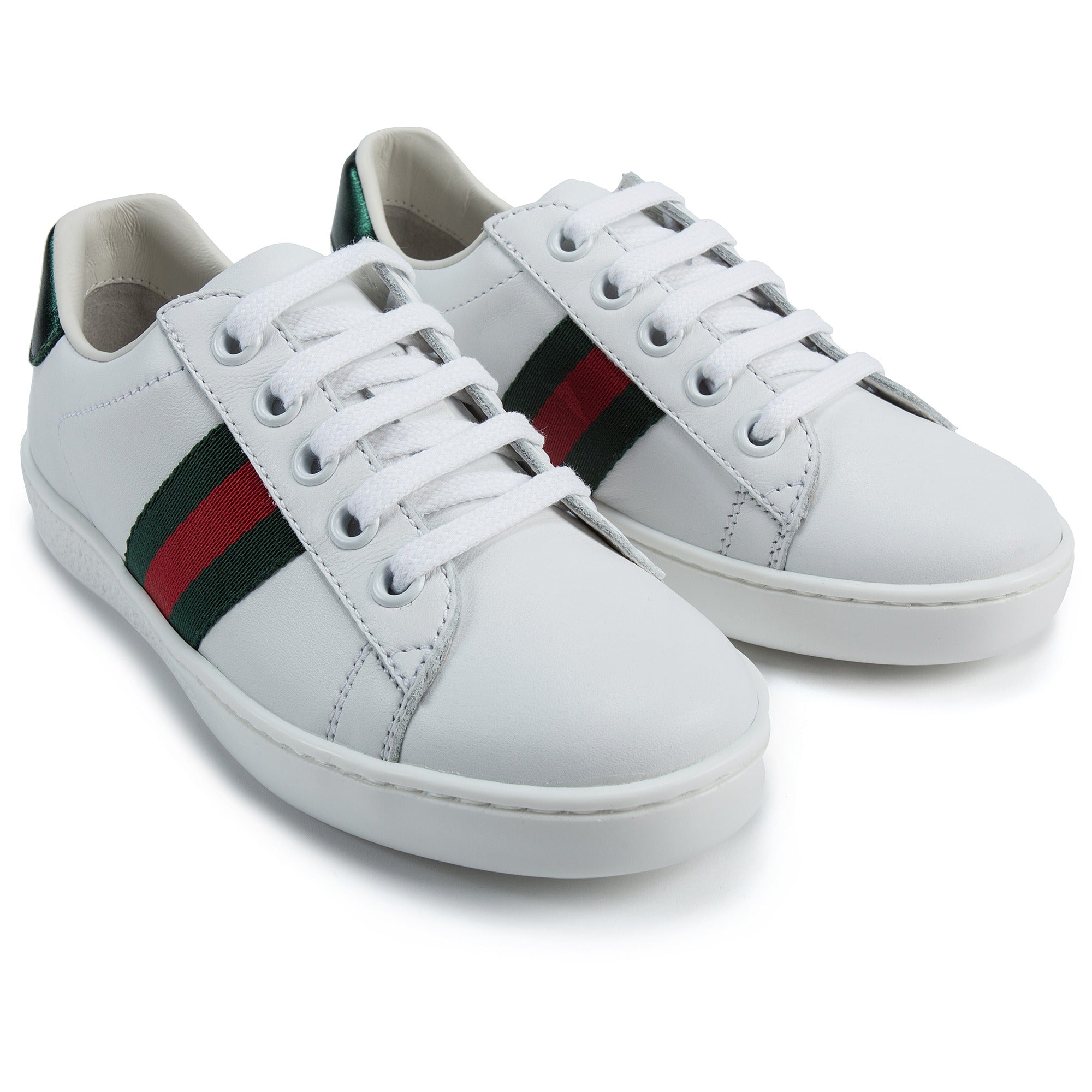 Girls & Boys White Leather Shoes