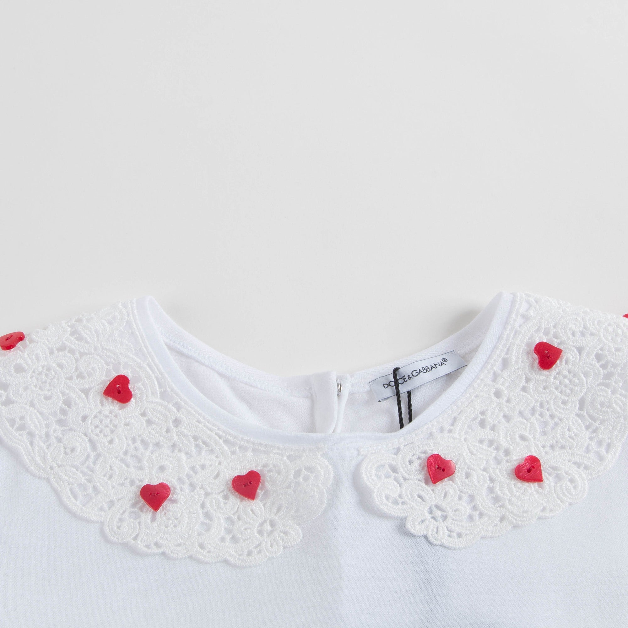 Girls White Cotton T-shirt