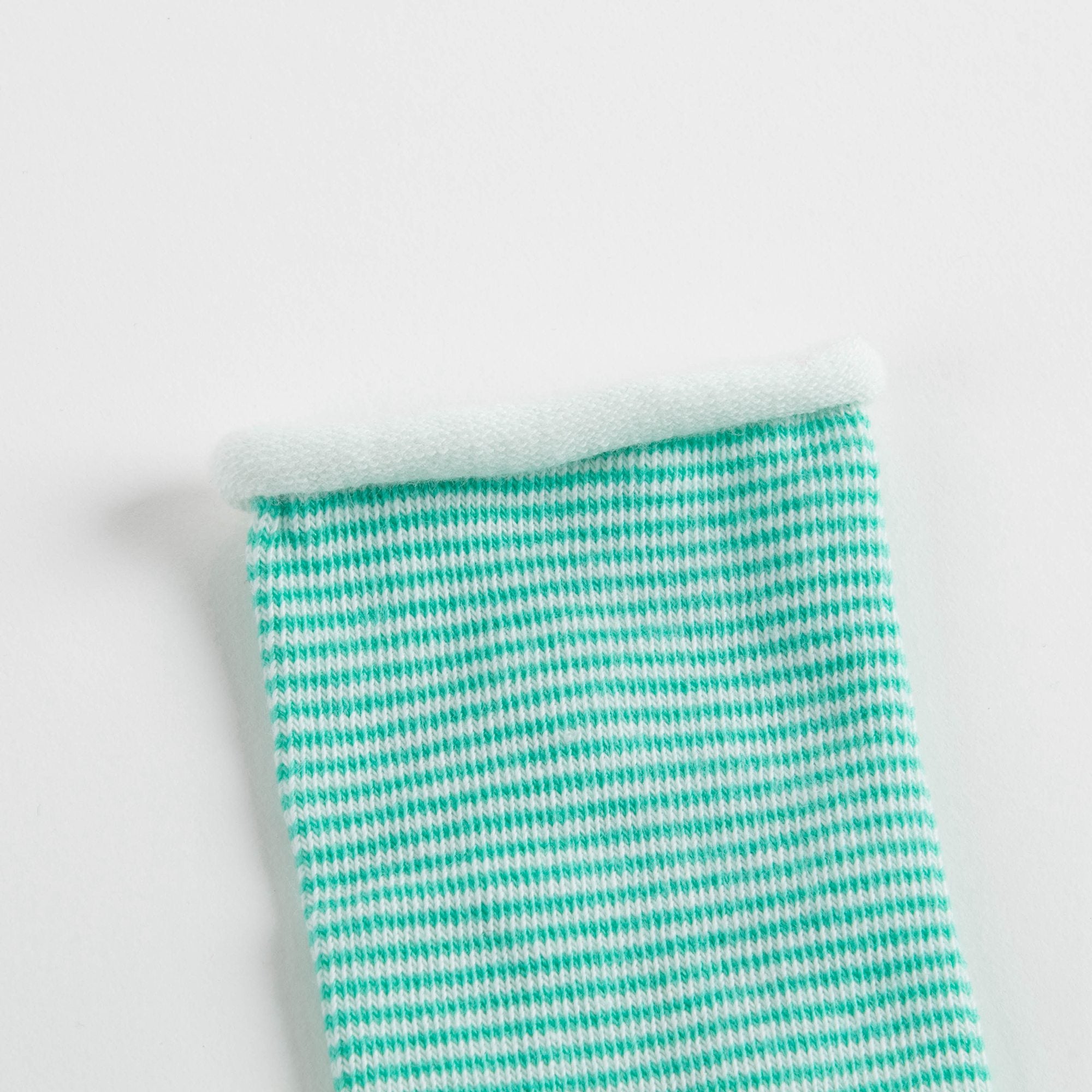 Girls Mint Stripe Cotton Socks