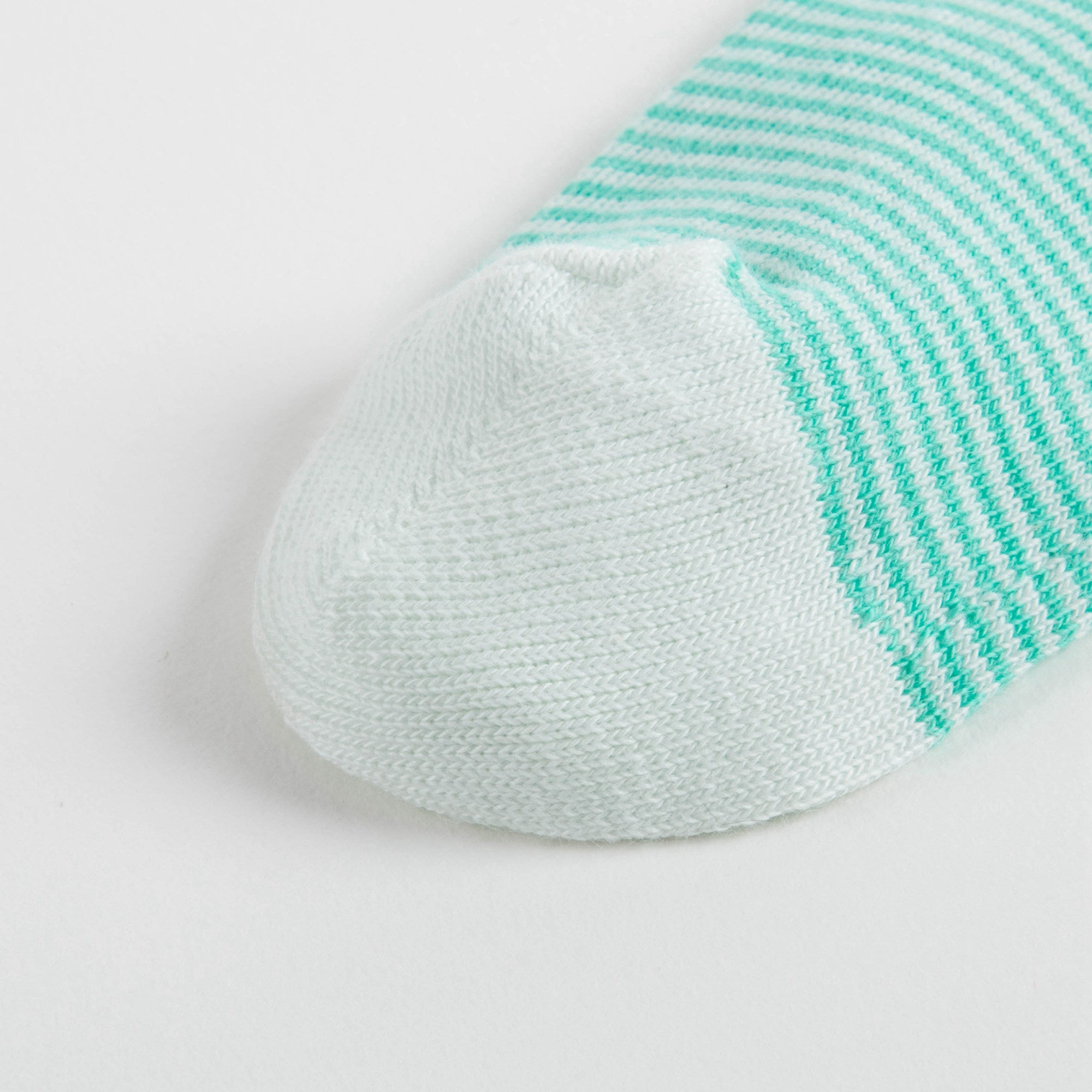 Girls Mint Stripe Cotton Socks