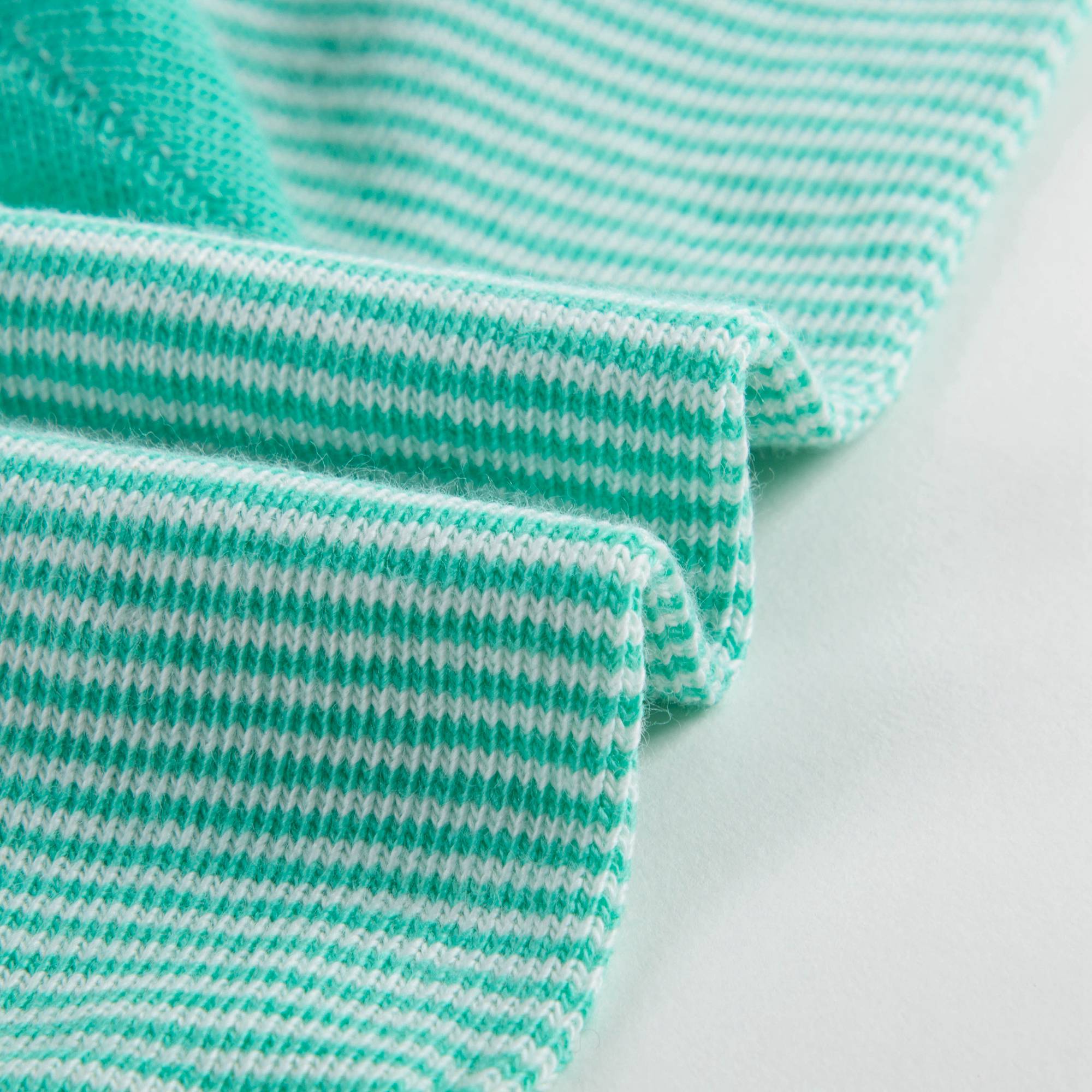 Girls Mint Stripe Cotton Socks