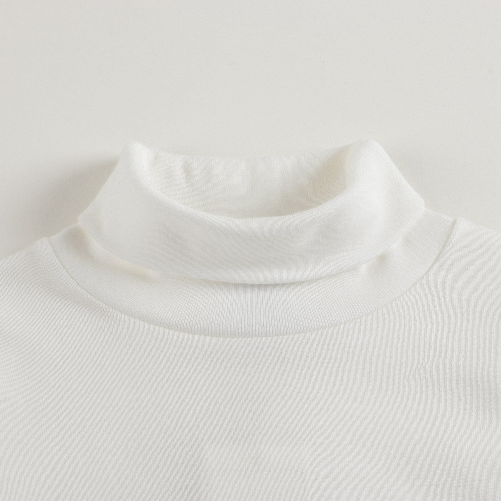 Girls White Cotton Turtleneck