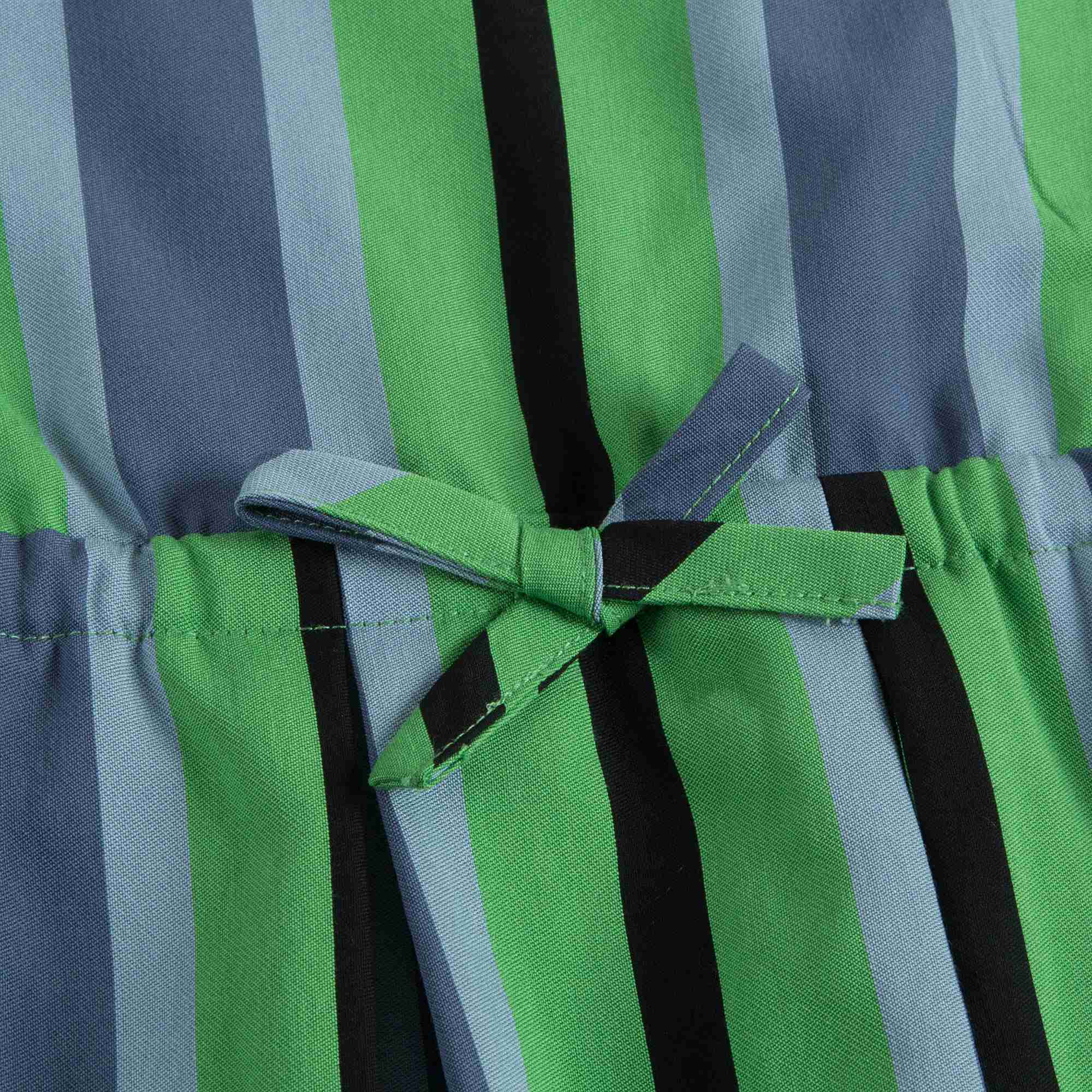 Girls Green Striped Dress