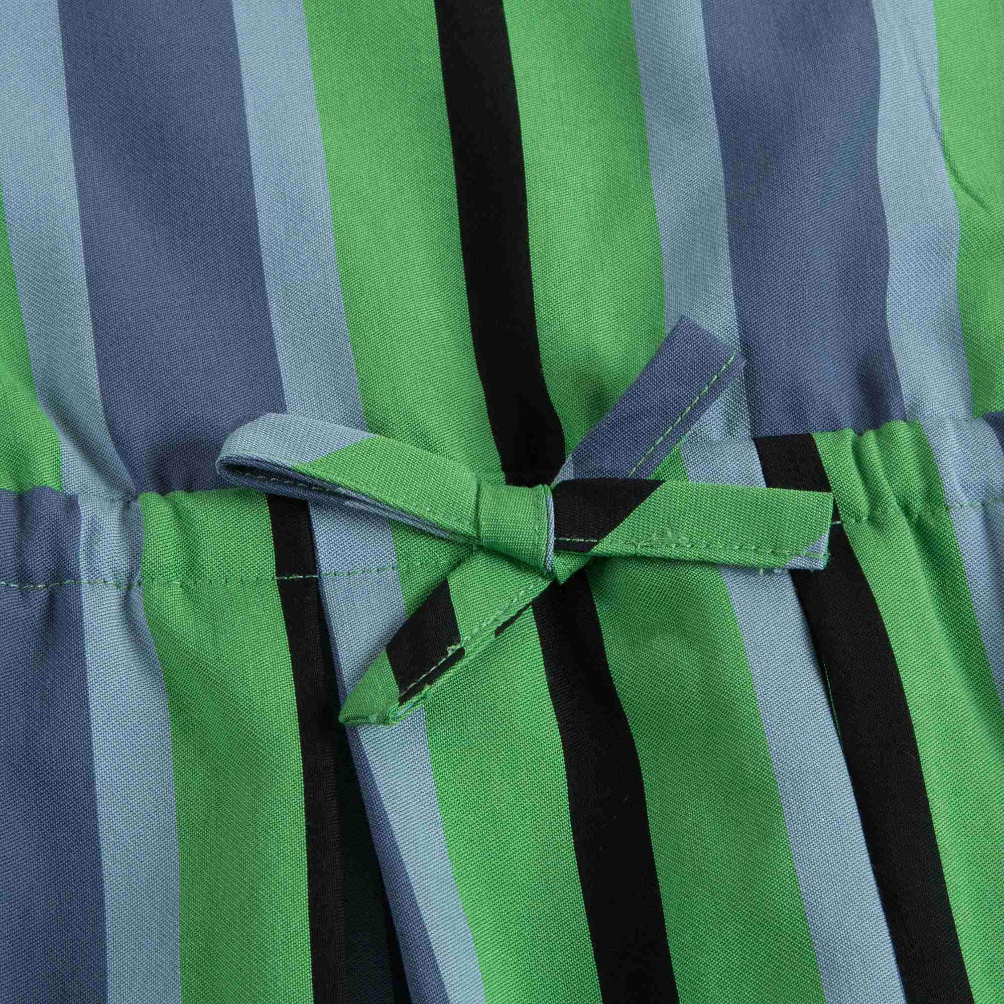 Girls Green Striped Dress