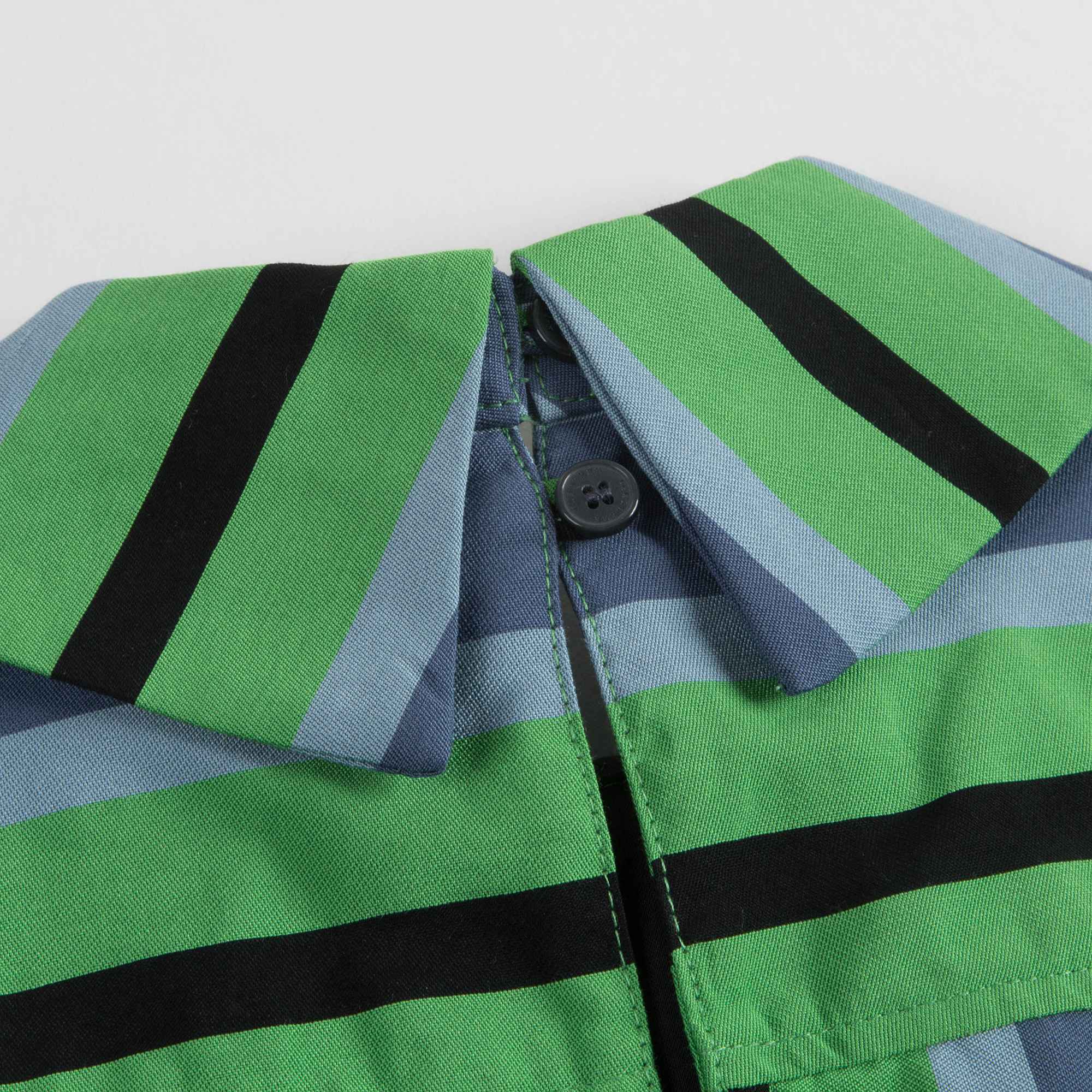 Girls Green Striped Dress