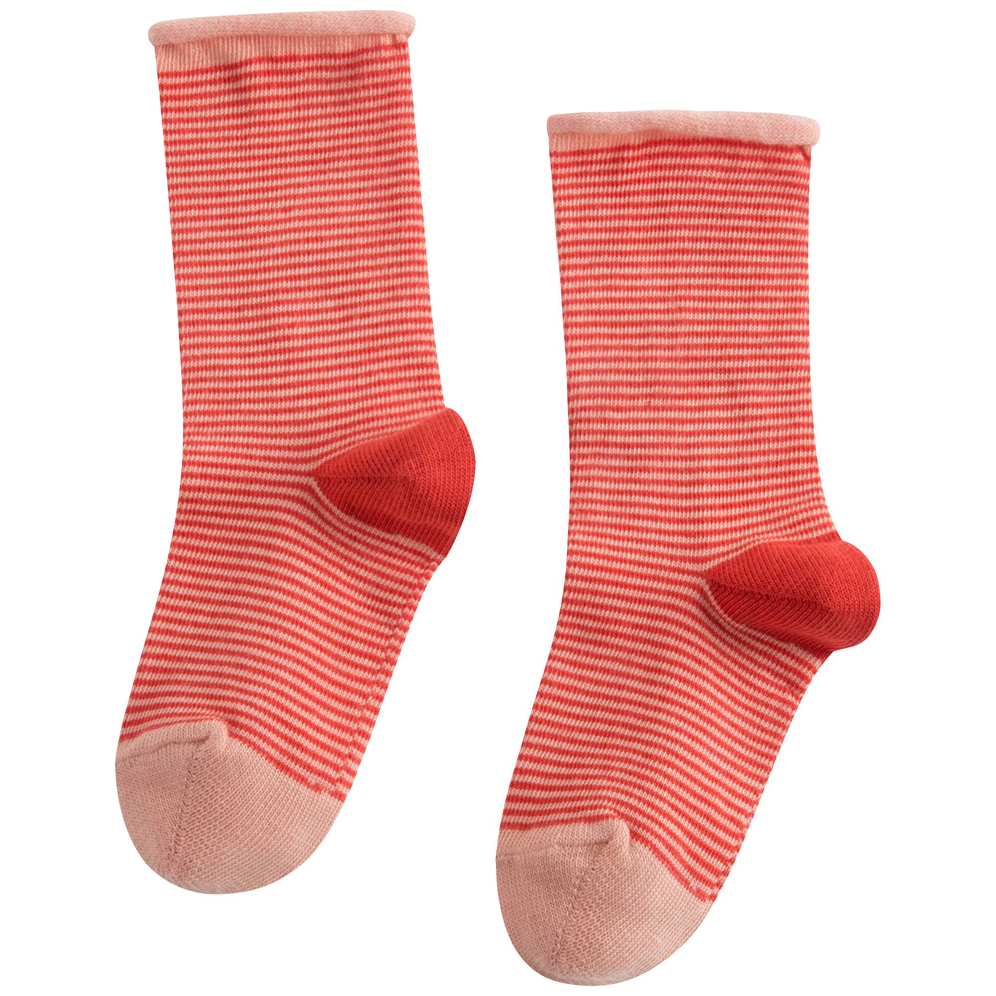 Girls Apricot Stripe Cotton Socks