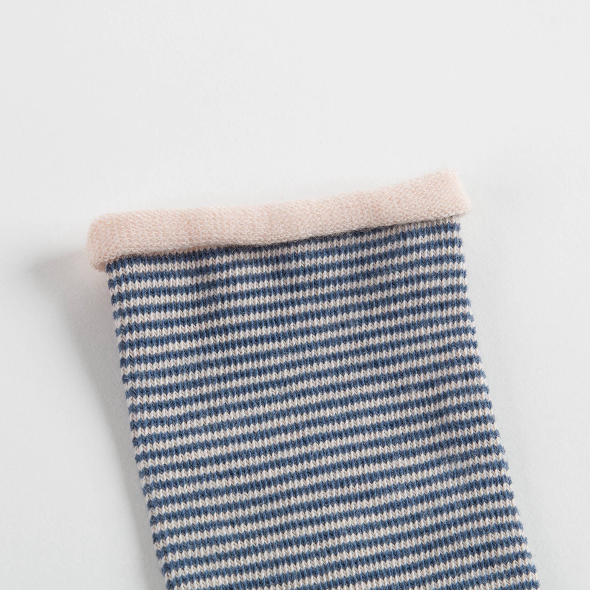 Girls Blue Stripe Cotton Socks