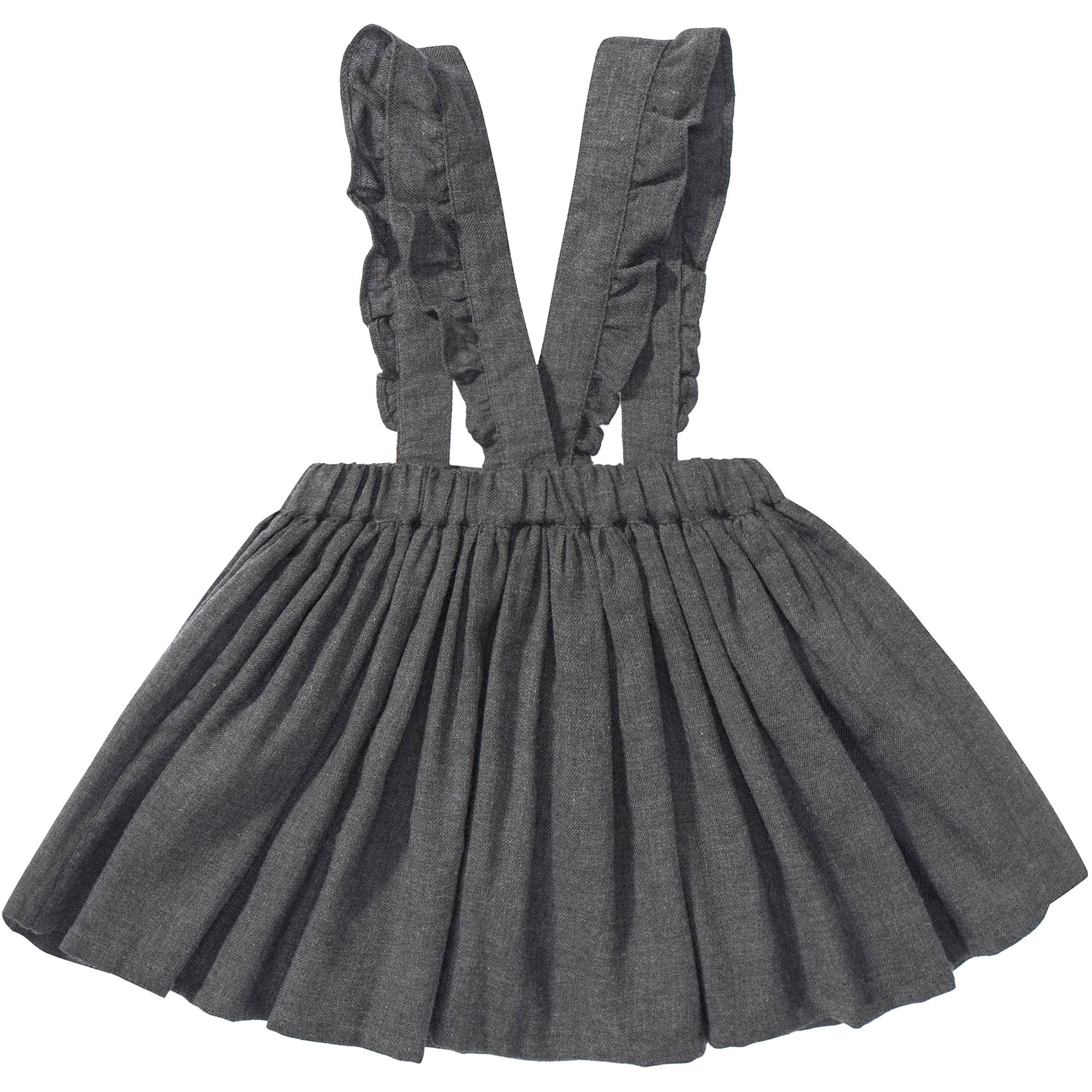 Girls Grey Cotton Skirt