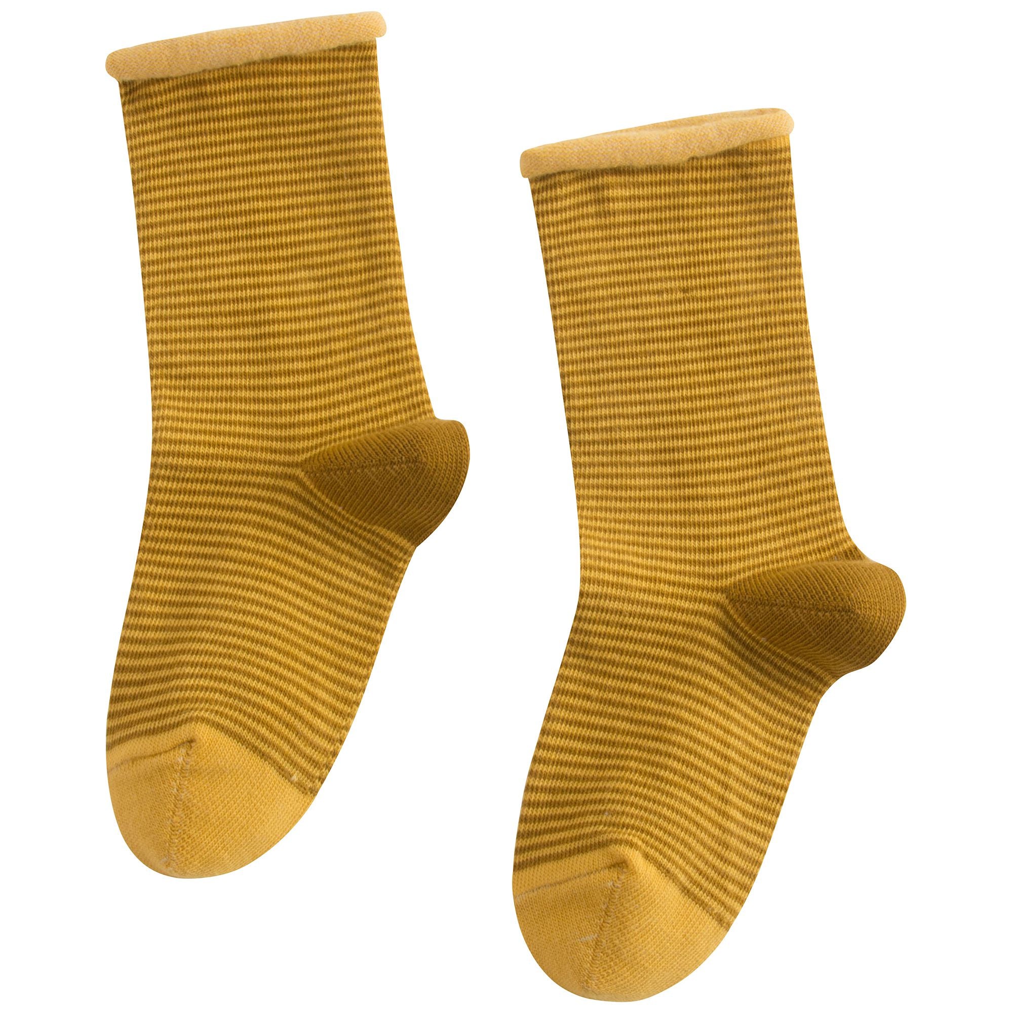 Girls Yellow Stripe Cotton Socks