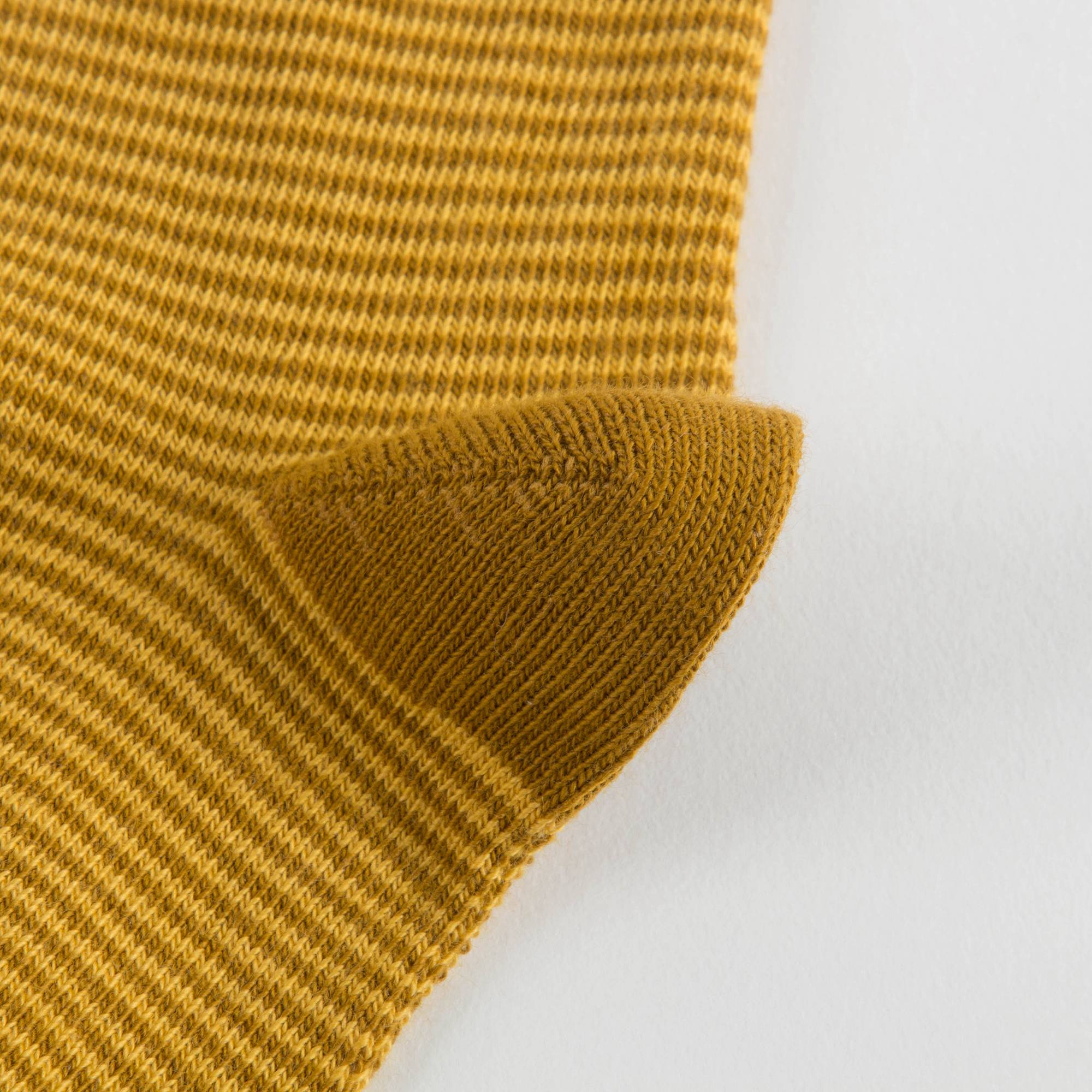 Girls Yellow Stripe Cotton Socks
