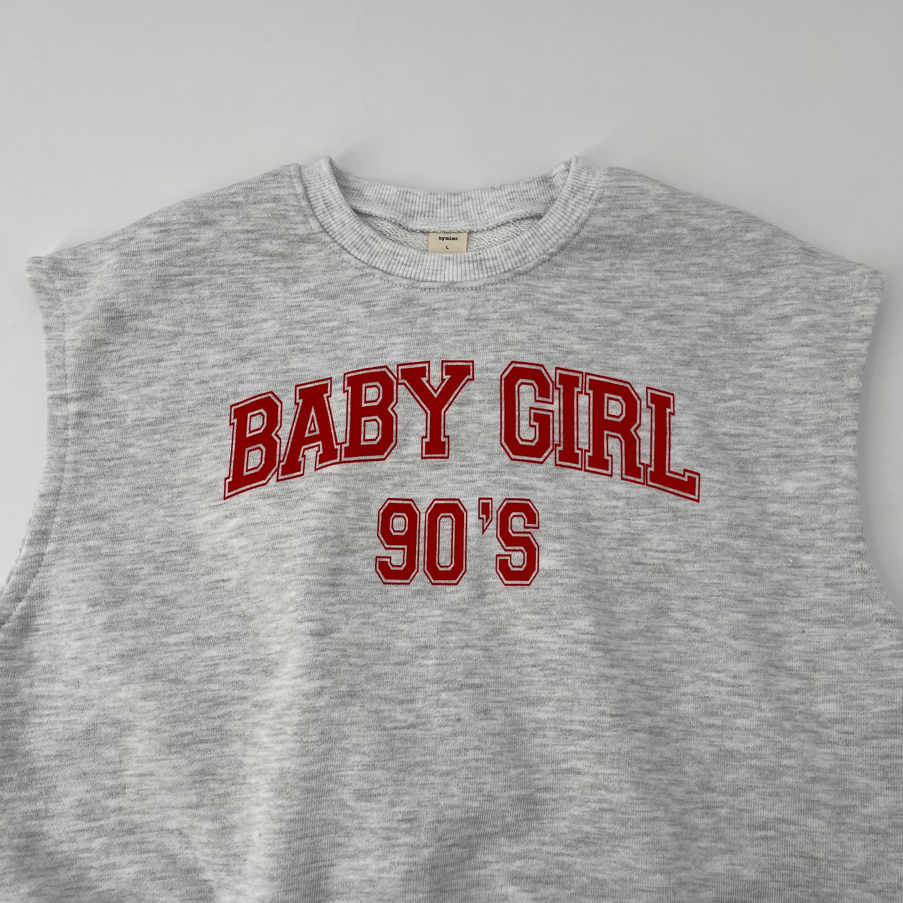 Girls Light Grey Logo Cotton Vest