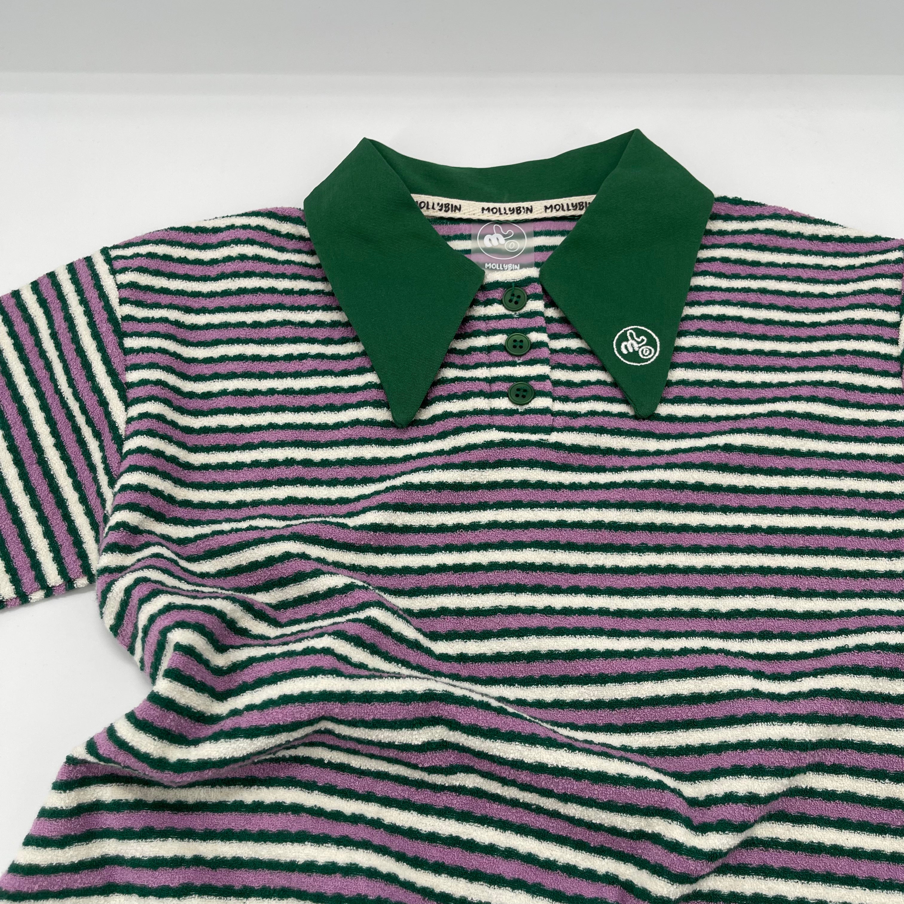 Girls Green Stripes Cotton Dress