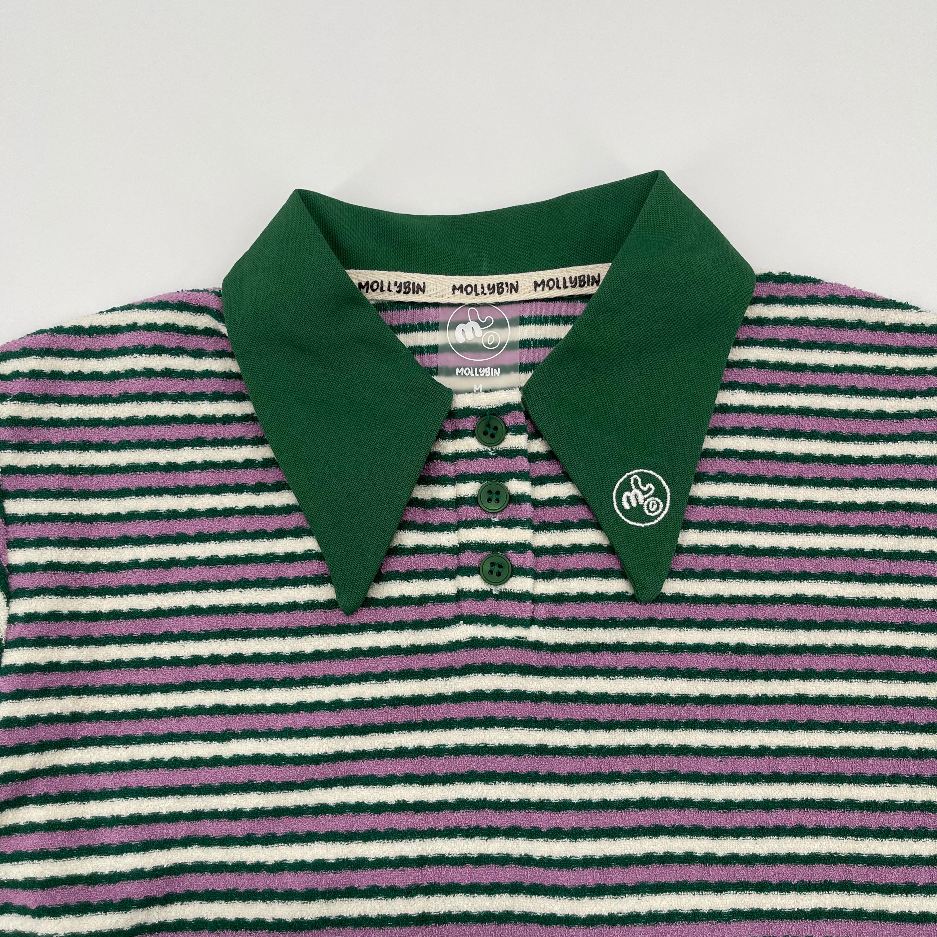 Girls Green Stripes Cotton Dress