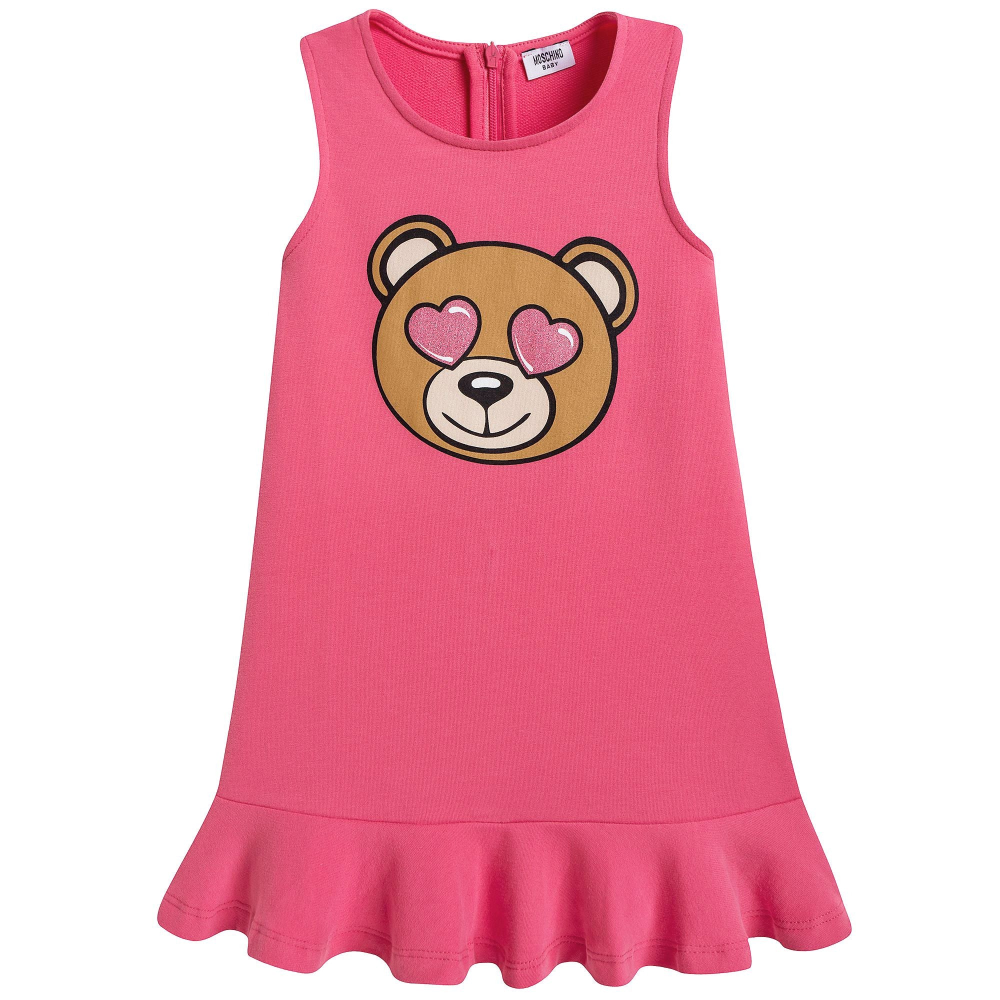 Baby Girls Coral Pink Teddy Dress