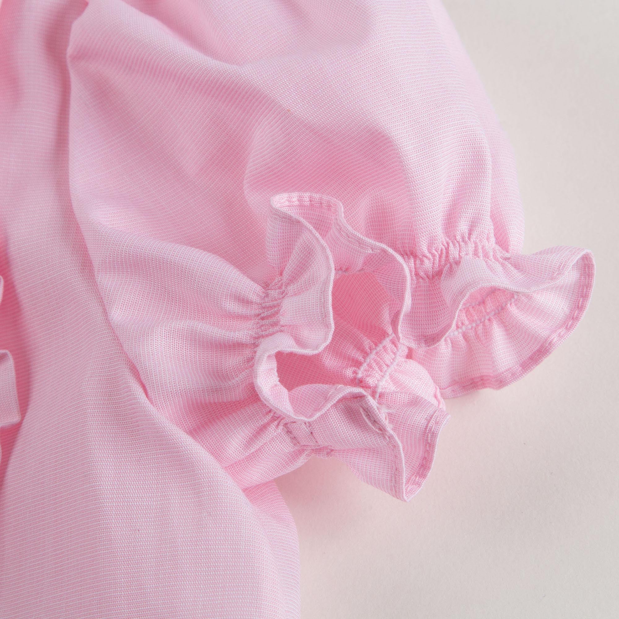 Baby Girls Light Pink Ribbed Cuffs Top