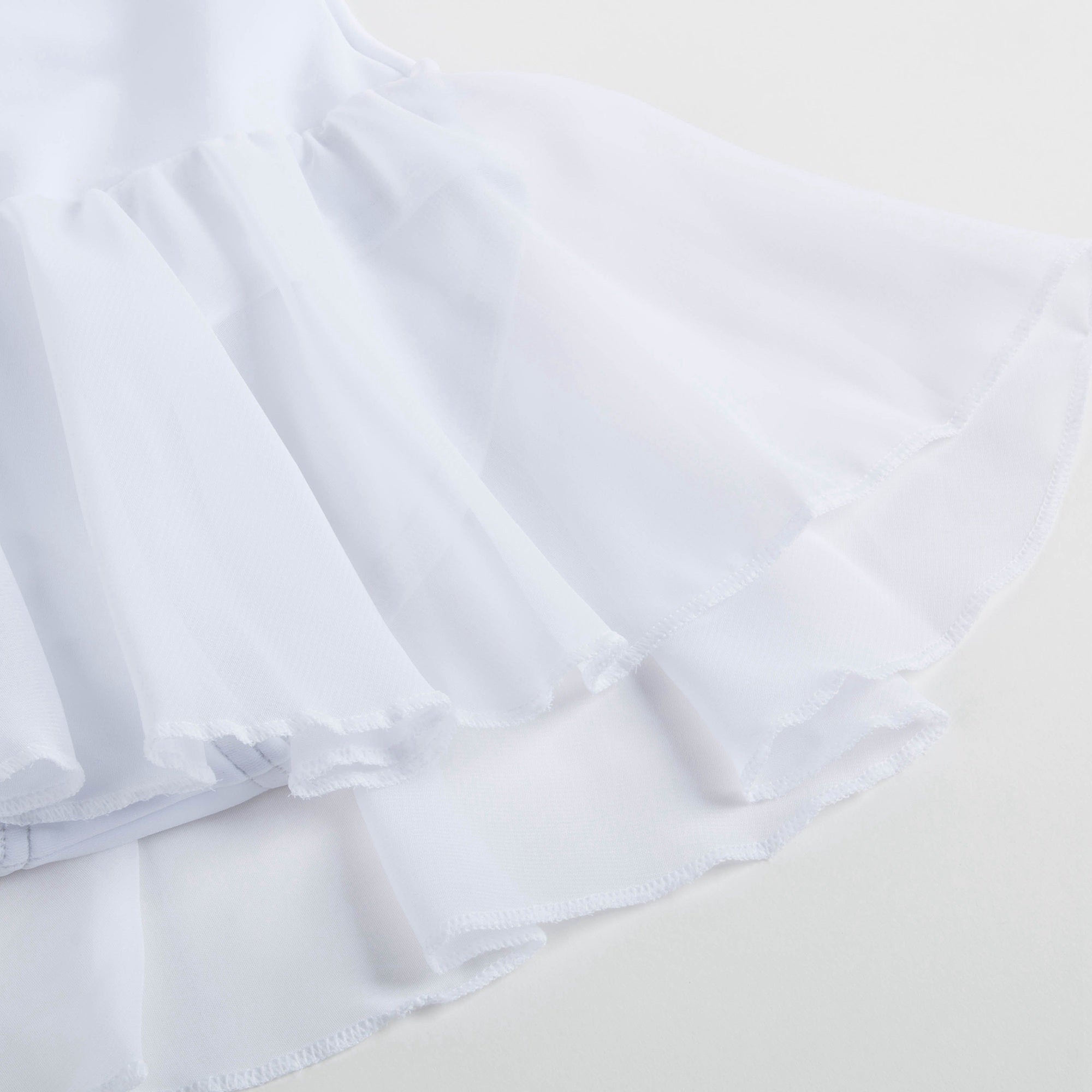 Girls White Ruched Tunic