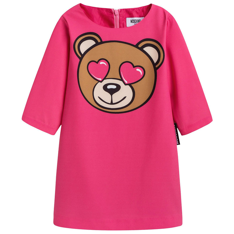 Girls Coral Pink Teddy Dress