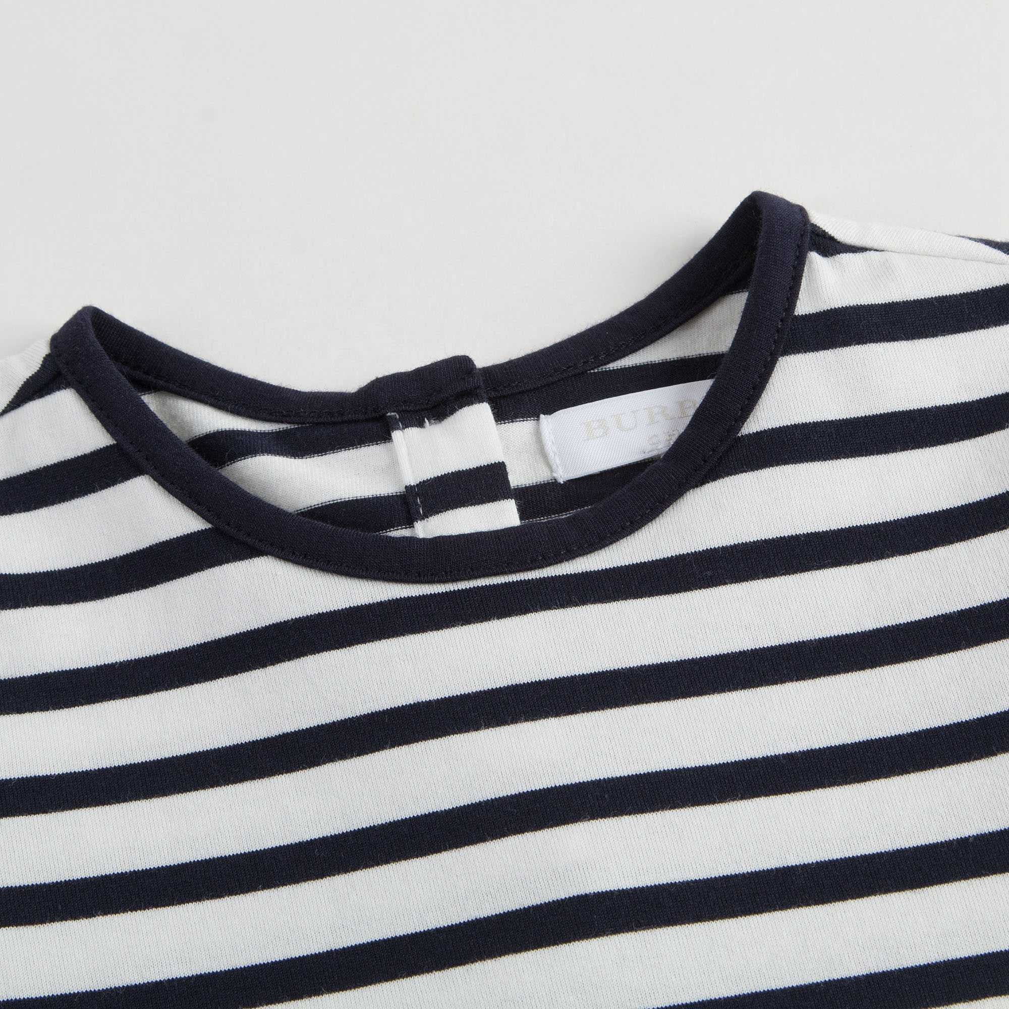 Girls Navy Blue & White Stripe T-Shirt