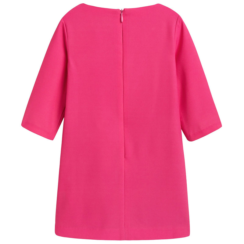 Girls Coral Pink Teddy Dress
