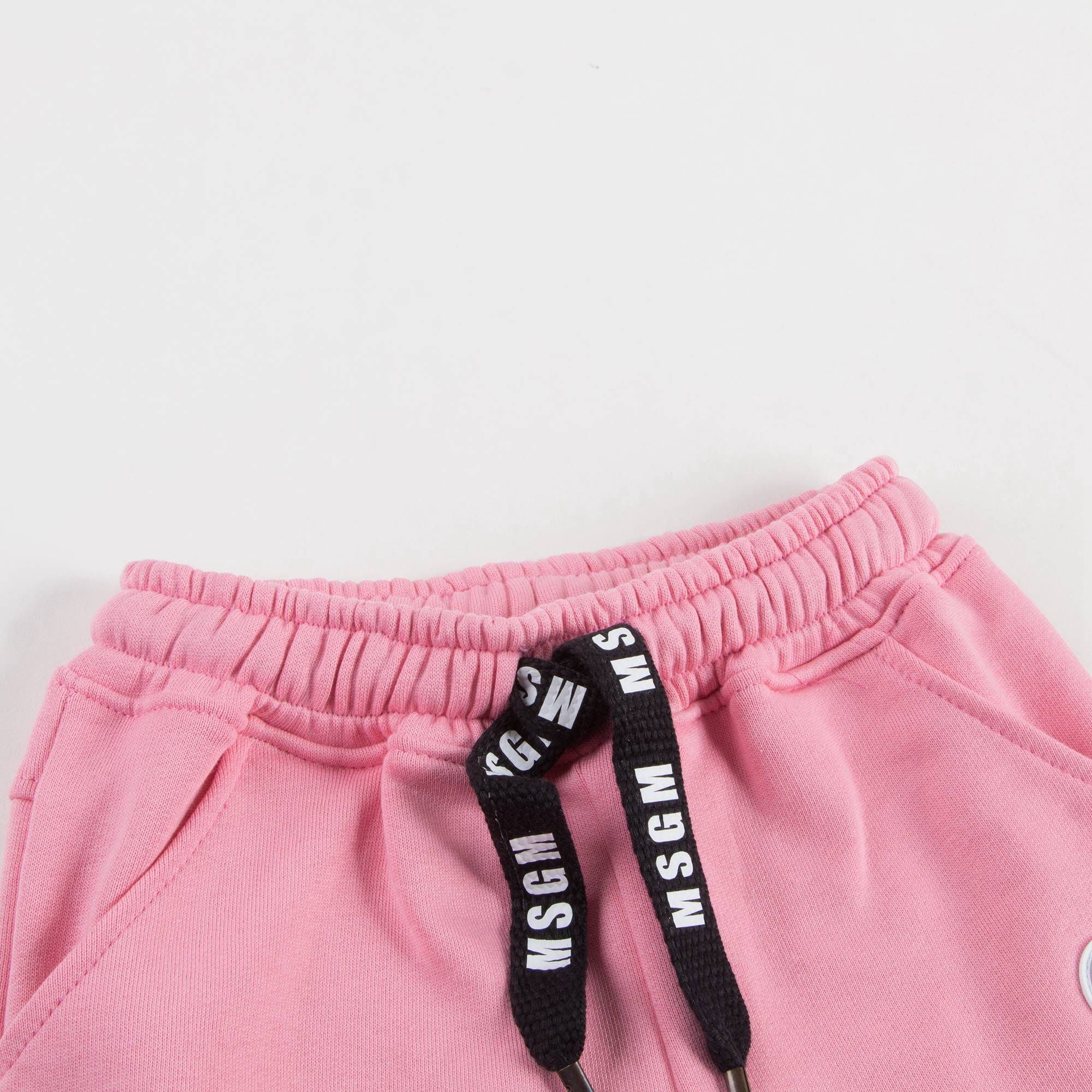 Girls Pink Cotton Tracksuit Trousers