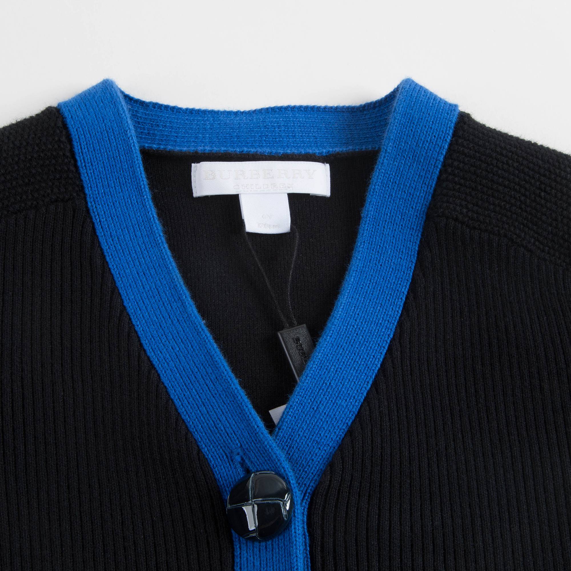 Girls Black Cotton Cardigan