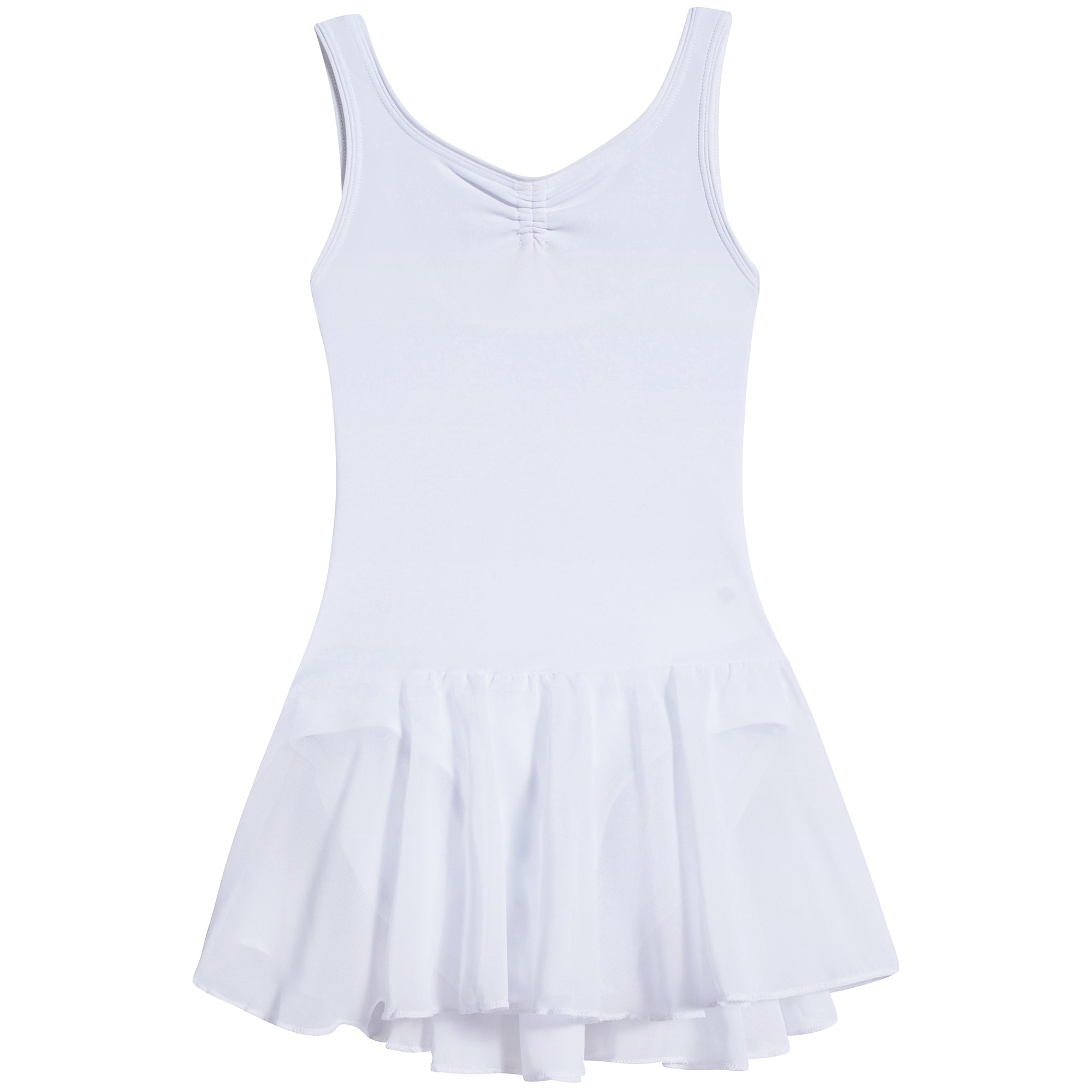 Girls White Ruched Tunic