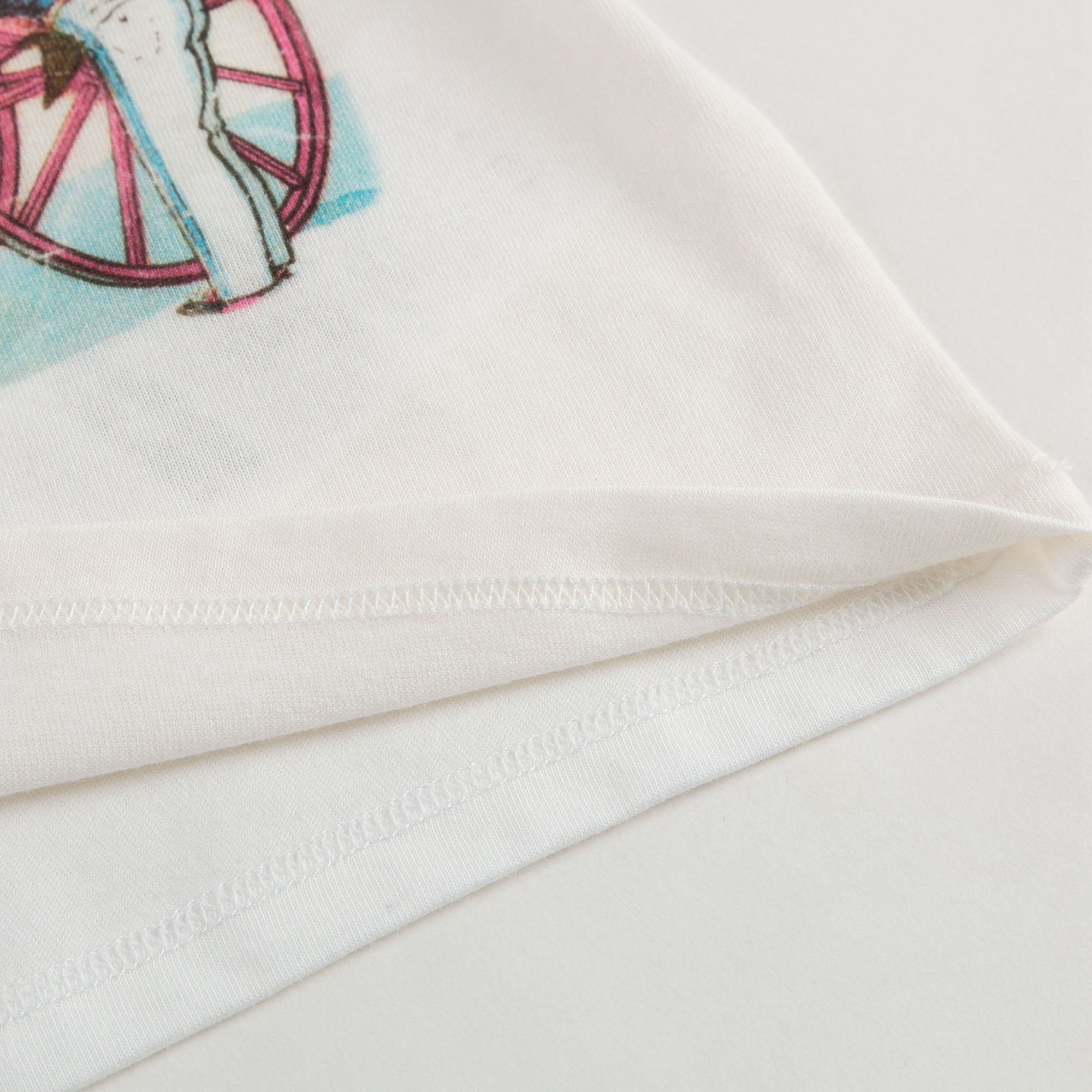 Baby Girls White & Pink Fancy Printed Trims T-Shirt