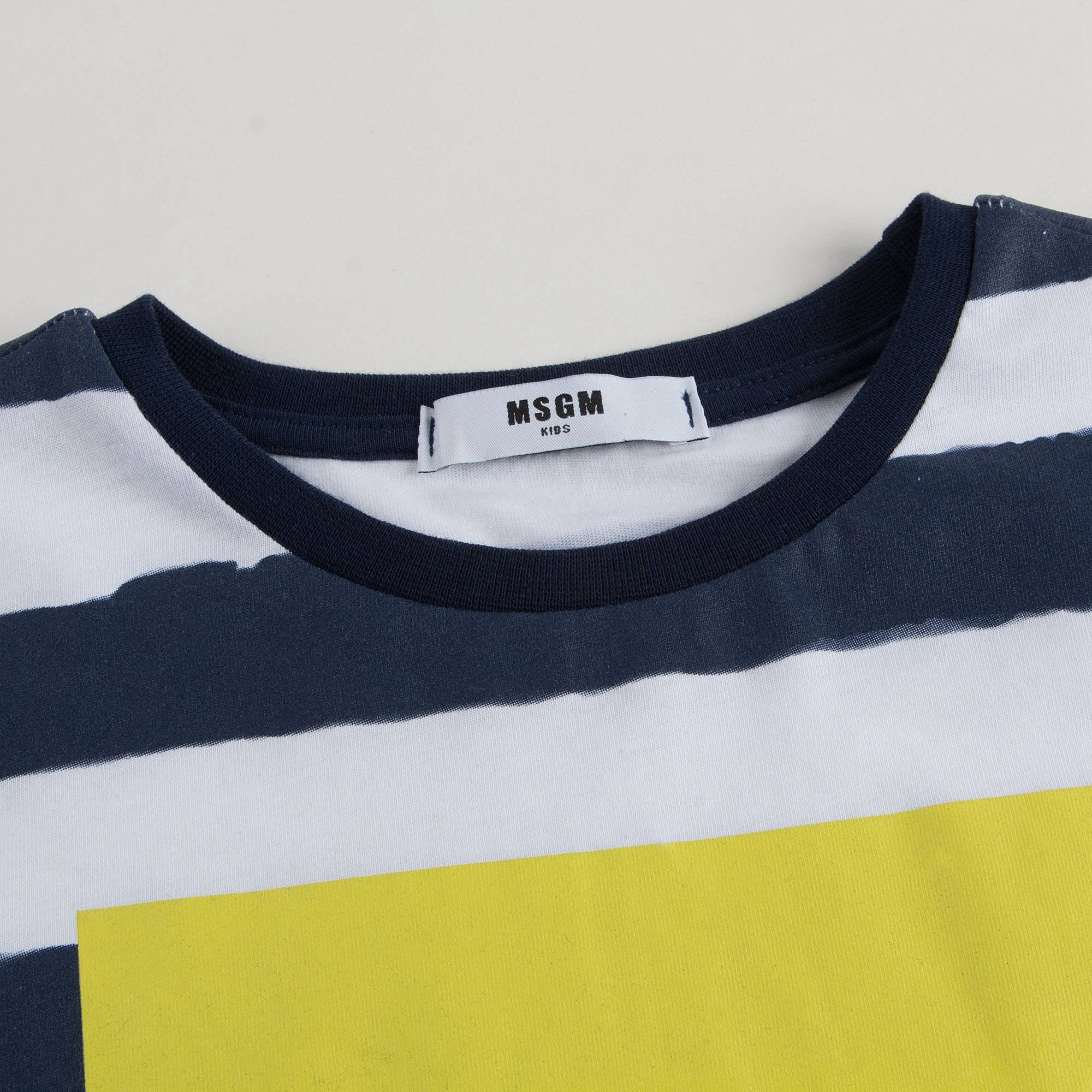 Boys Blue & White Striped T-shirt