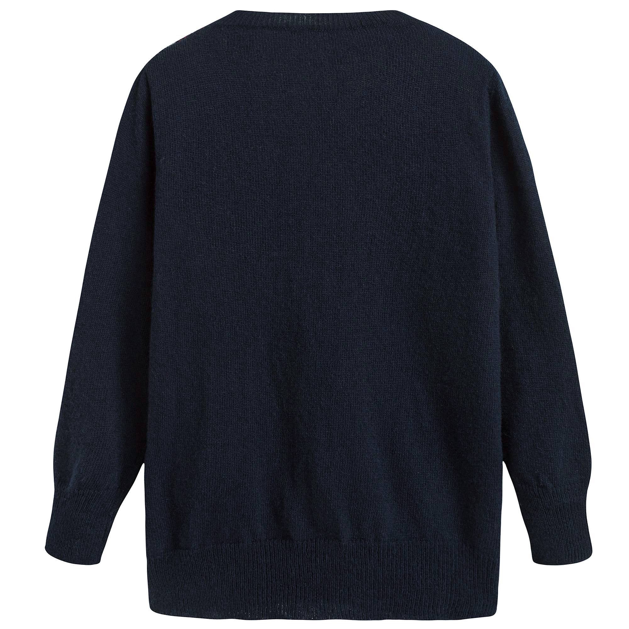 Boys Blue & Grey Wool Sweater