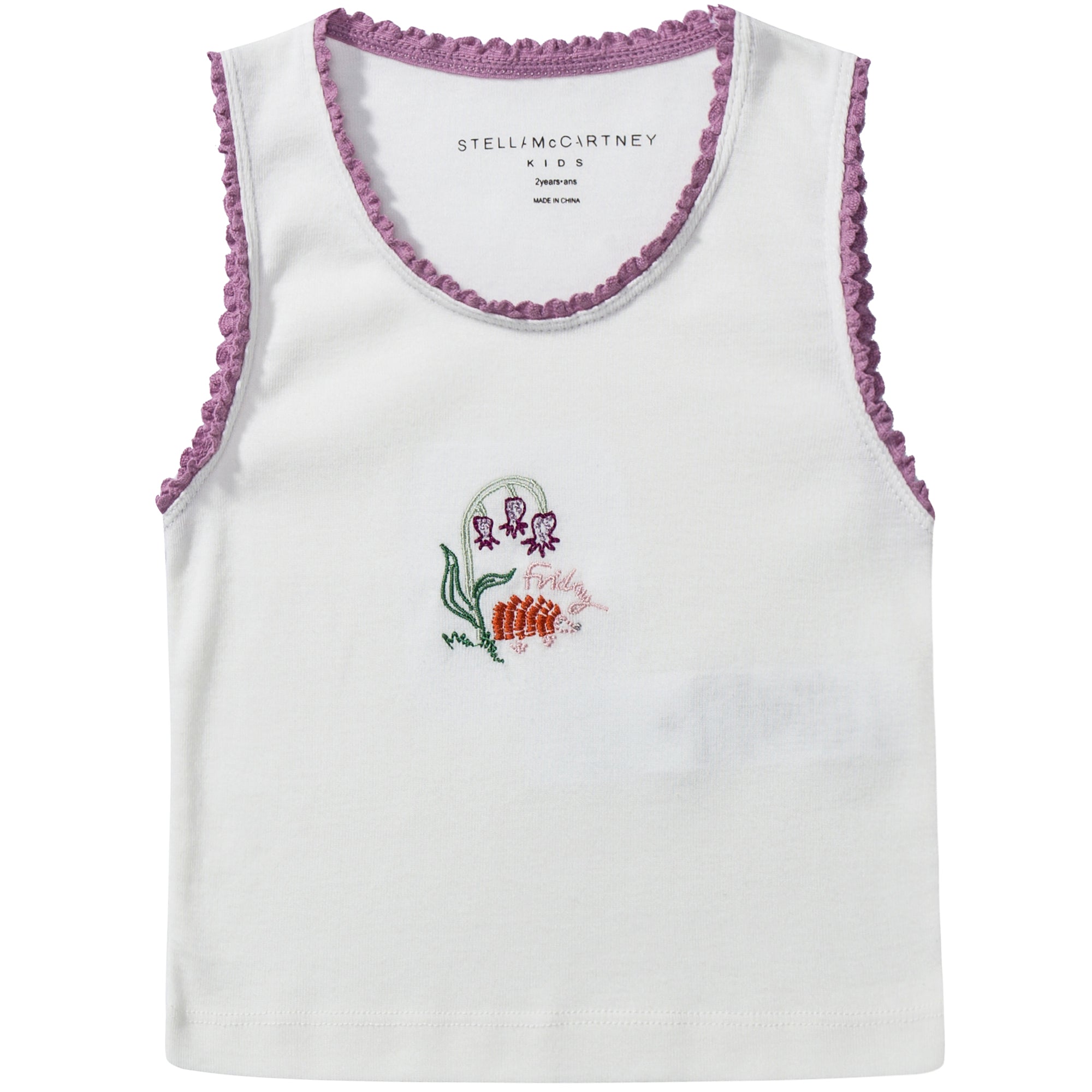 Girls White Organic Cotton  Vests 7 Pack Gift Set
