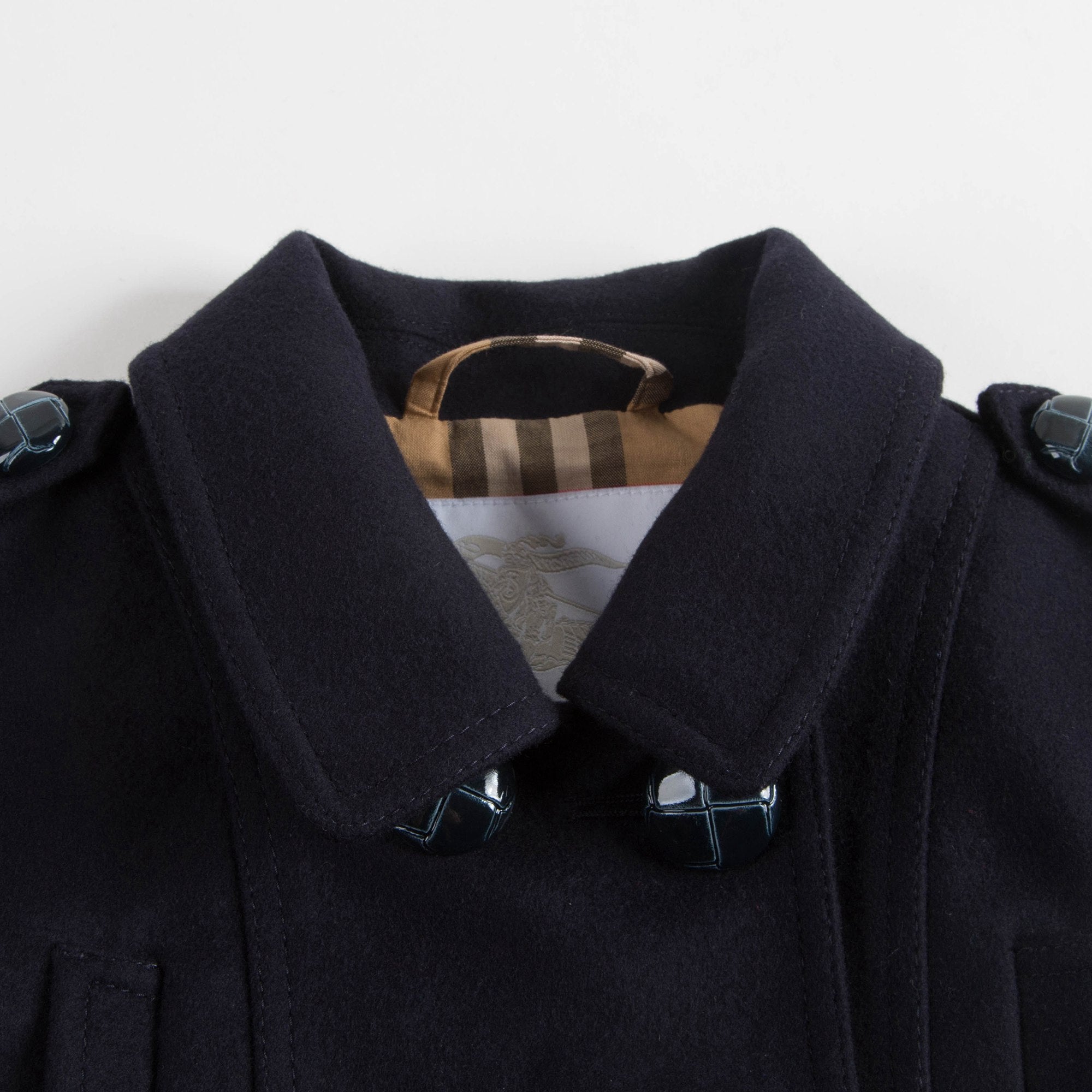 Baby Girls Navy Virgin Wool Coat