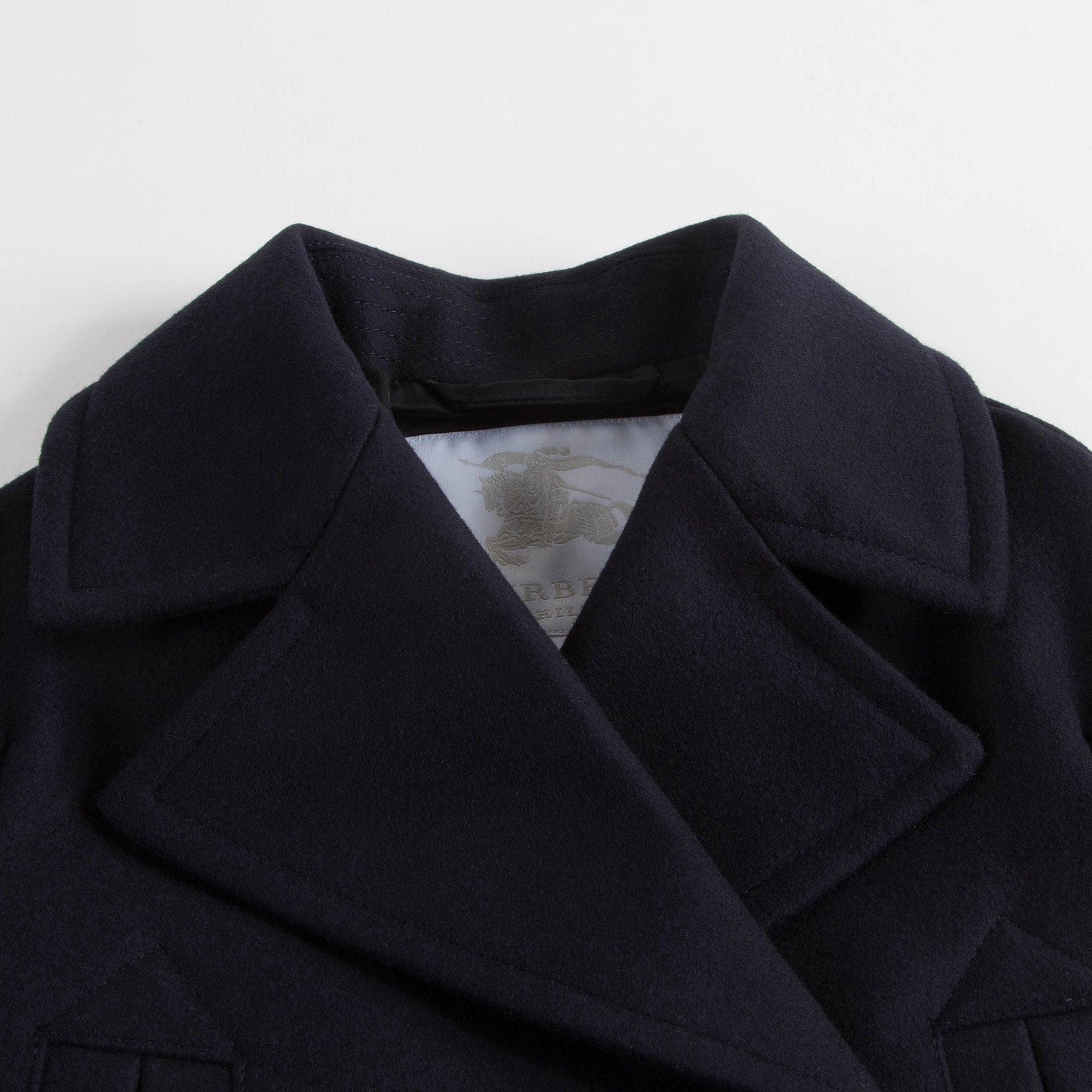 Girls Navy Virgin Wool Coat