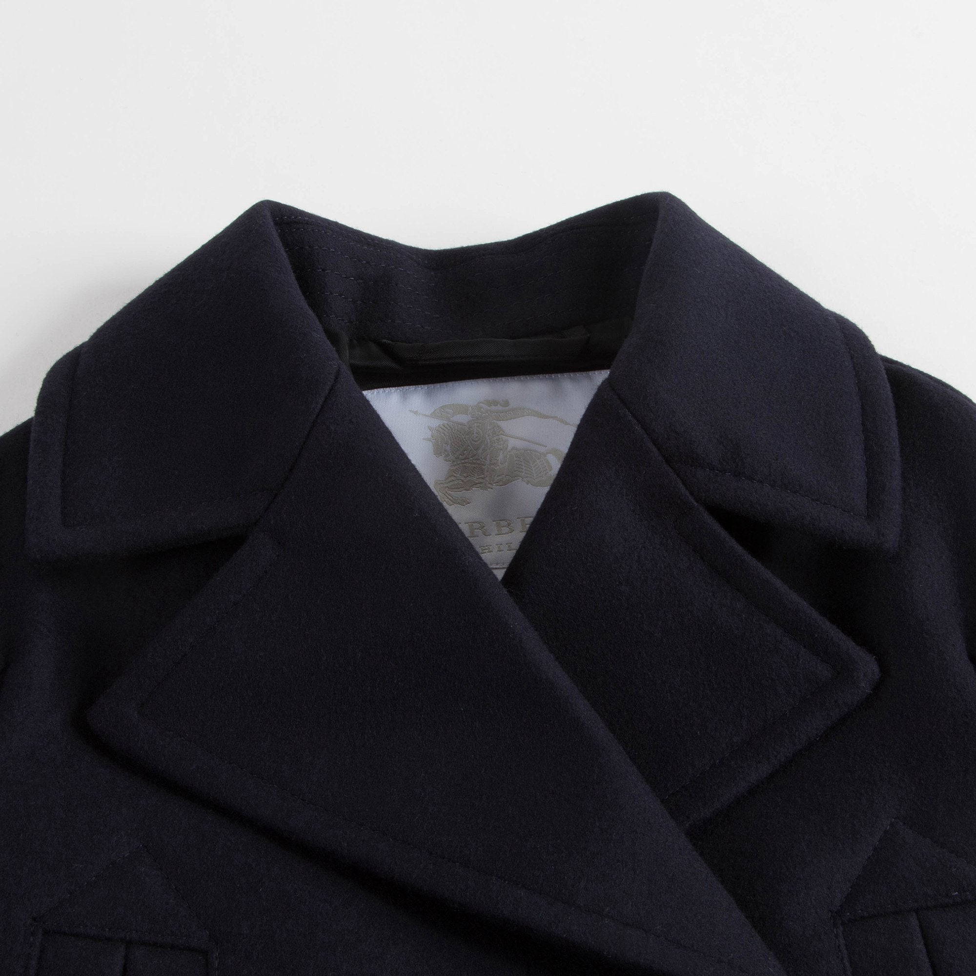 Girls Navy Virgin Wool Coat