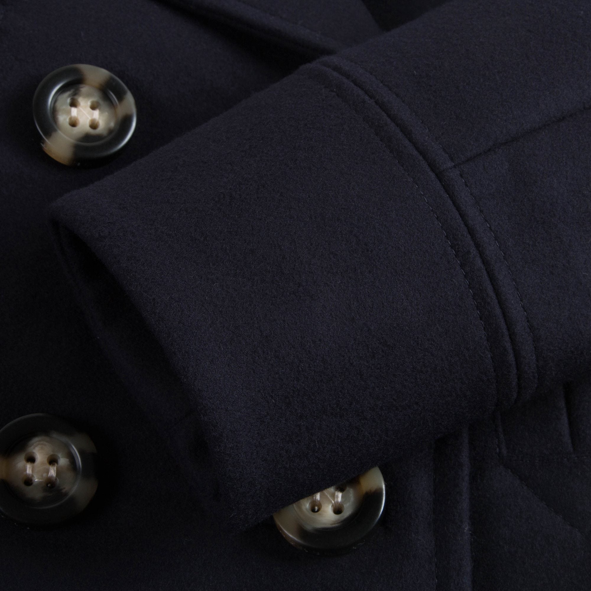 Girls Navy Virgin Wool Coat