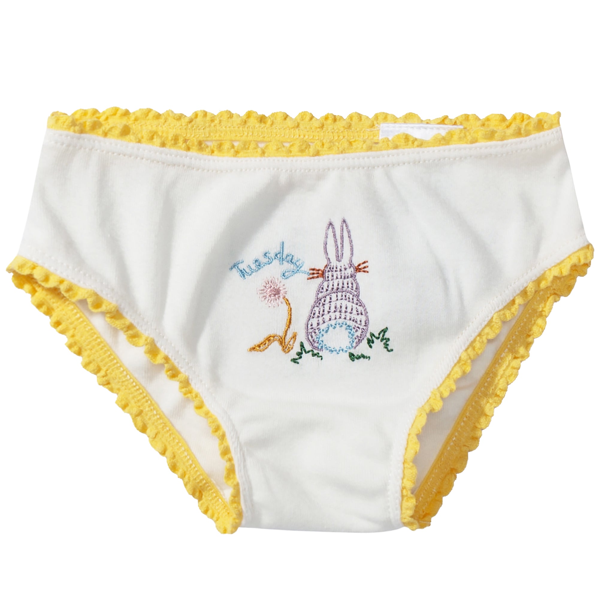 Girls White Organic Cotton Goat  Underwear 7 Pack Gift Set