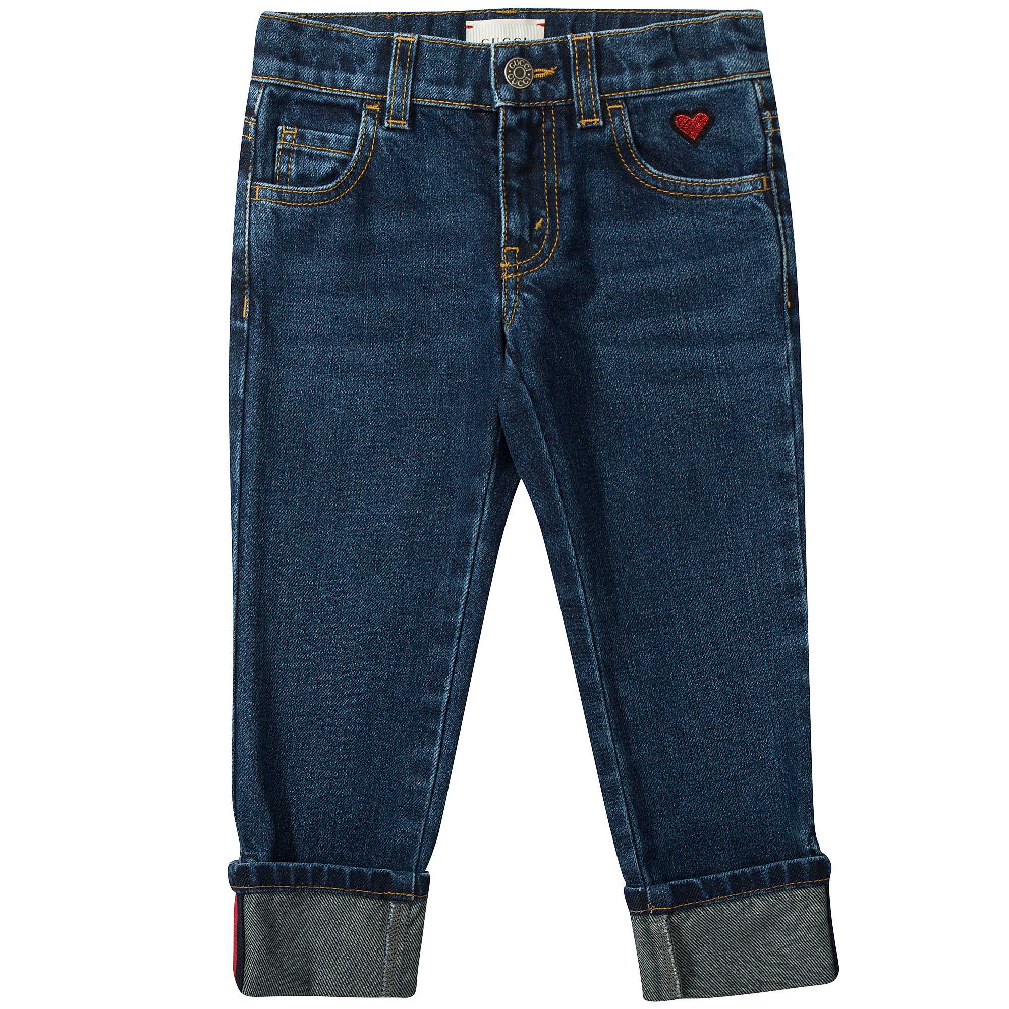 Girls Blue 鈥淟OVE鈥?Cotton Cowboy  Trousers