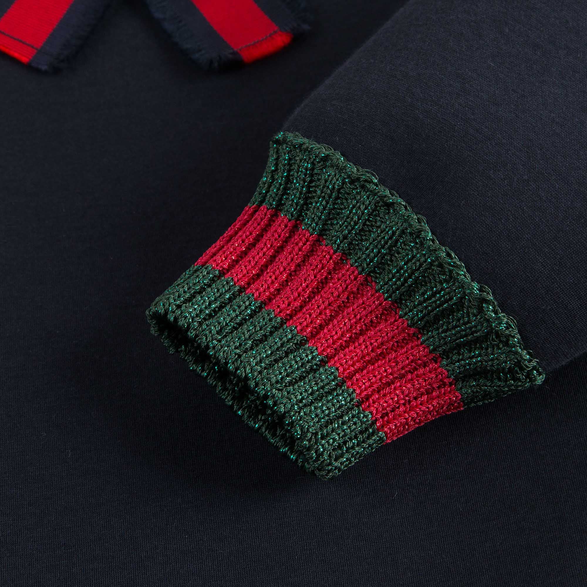 Girls Navy Blue Bow Trims Knitted Sweater