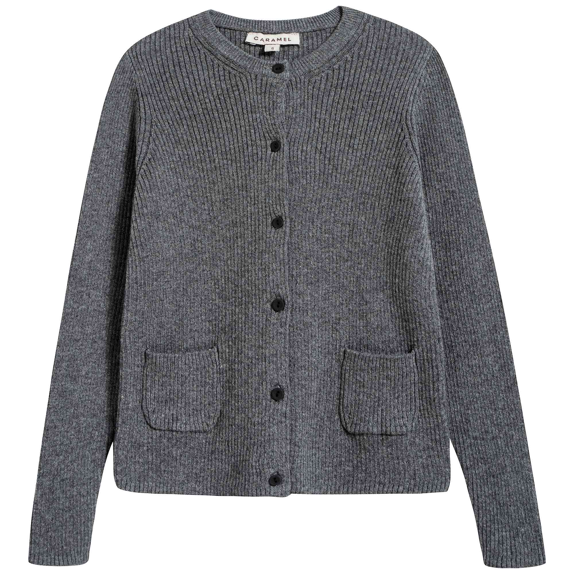 Girls Grey Cotton Zenobia Cardigan